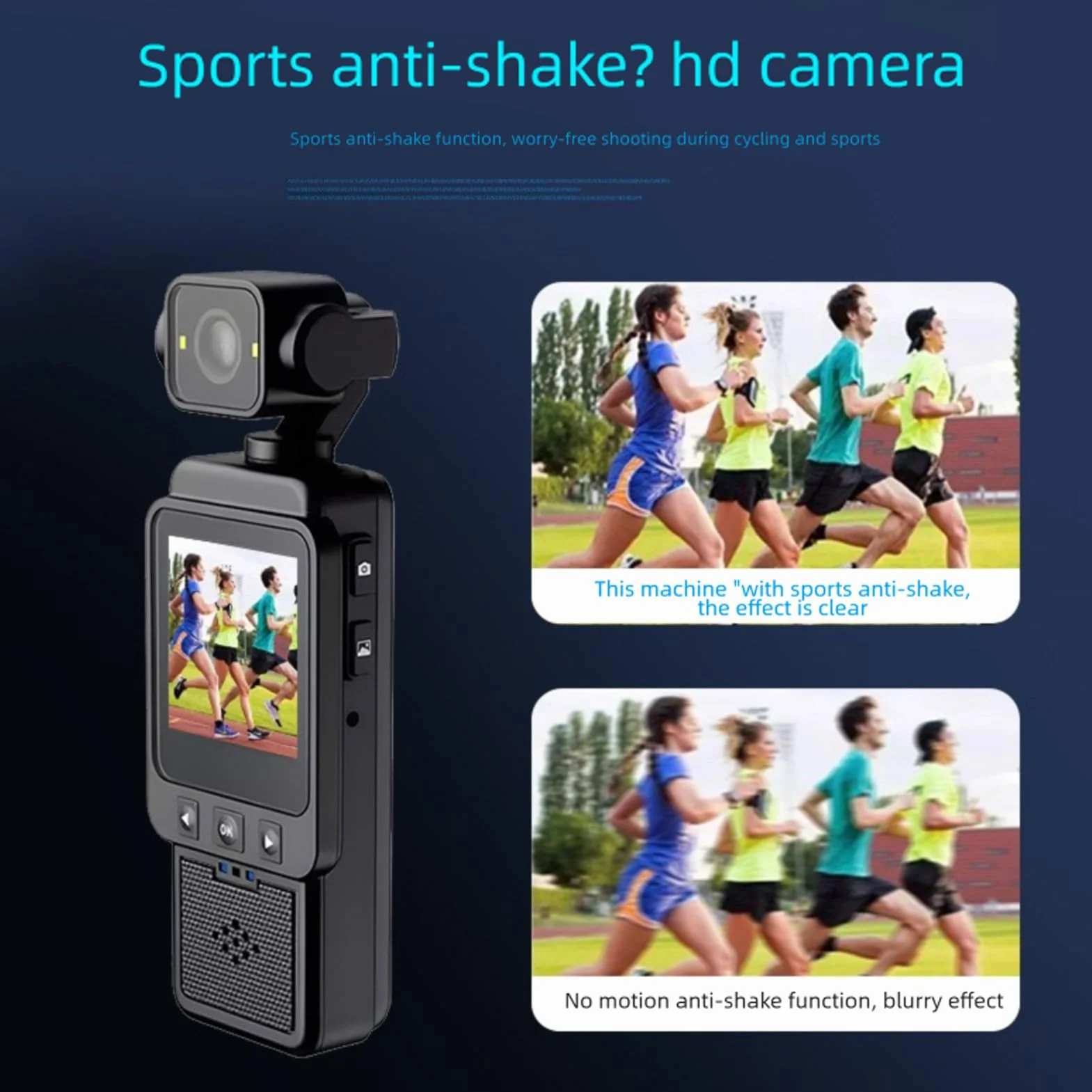 4K-Körperkamera, HD-WLAN, 180 Grad Drehbares Objektiv, Handkamera mit 1,3-Zoll-HD-Bildschirm, LED-Licht, APP für Outdoor-Sportreisen