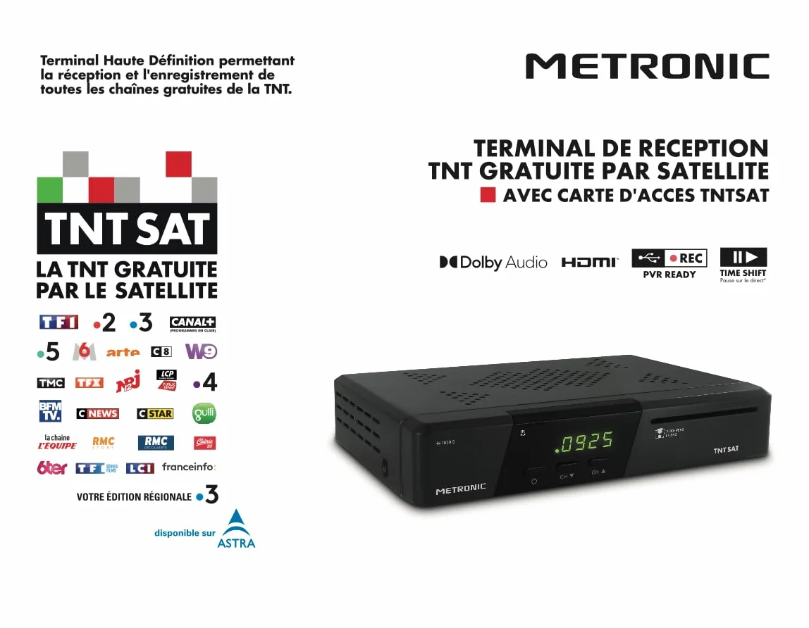 Metronic 441639 Terminal TNT SAT HD, schwarz, Norme