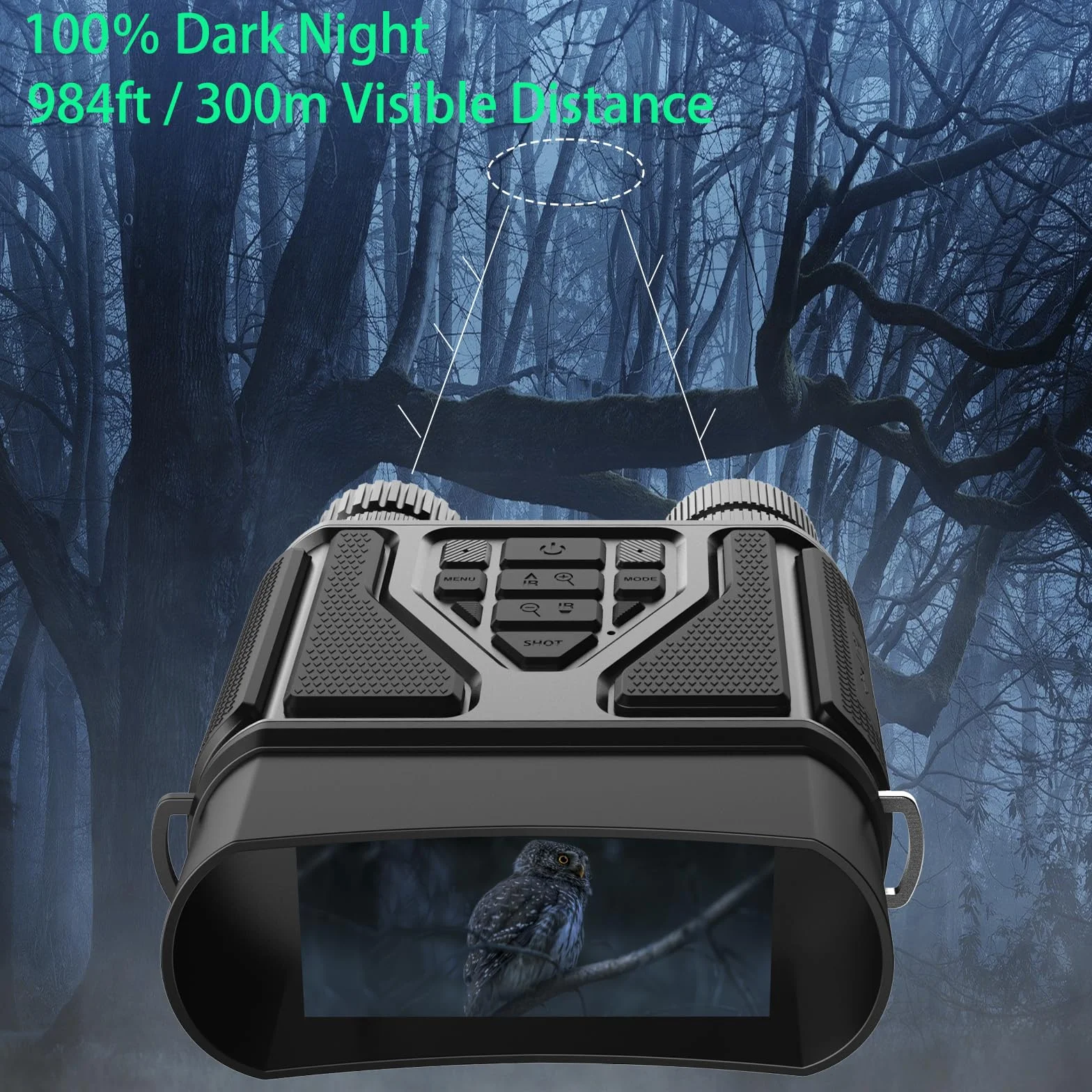 Nachtsichtgerät, Jadfezy Digital Infrarot Nachtsicht Fernglas 300M Reichweite, Wiederaufladbares Nachtsichtgeräte, 8X Digitalzoom Nachtsicht für Vogelbeobachtung Camping Jagd