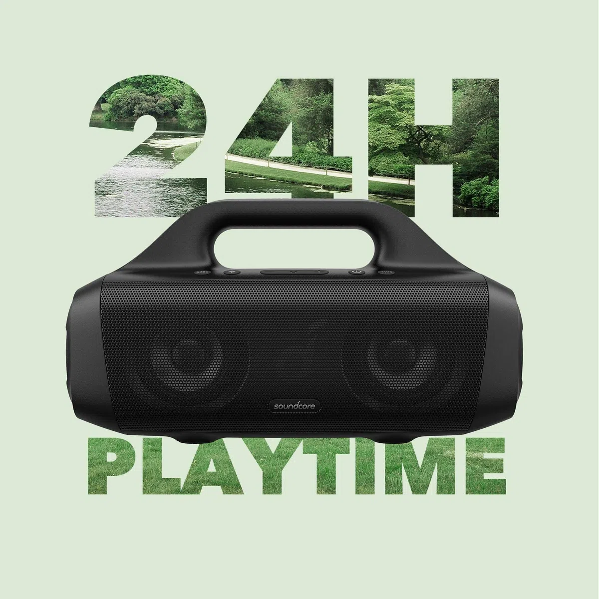 soundcore Motion Boom Bluetooth Lautsprecher von Anker, mit Titan Audiotreibern, BassUp Technologie, IPX7 Wasserschutz, 24h Akku, ideal für draußen, Garten, Strand