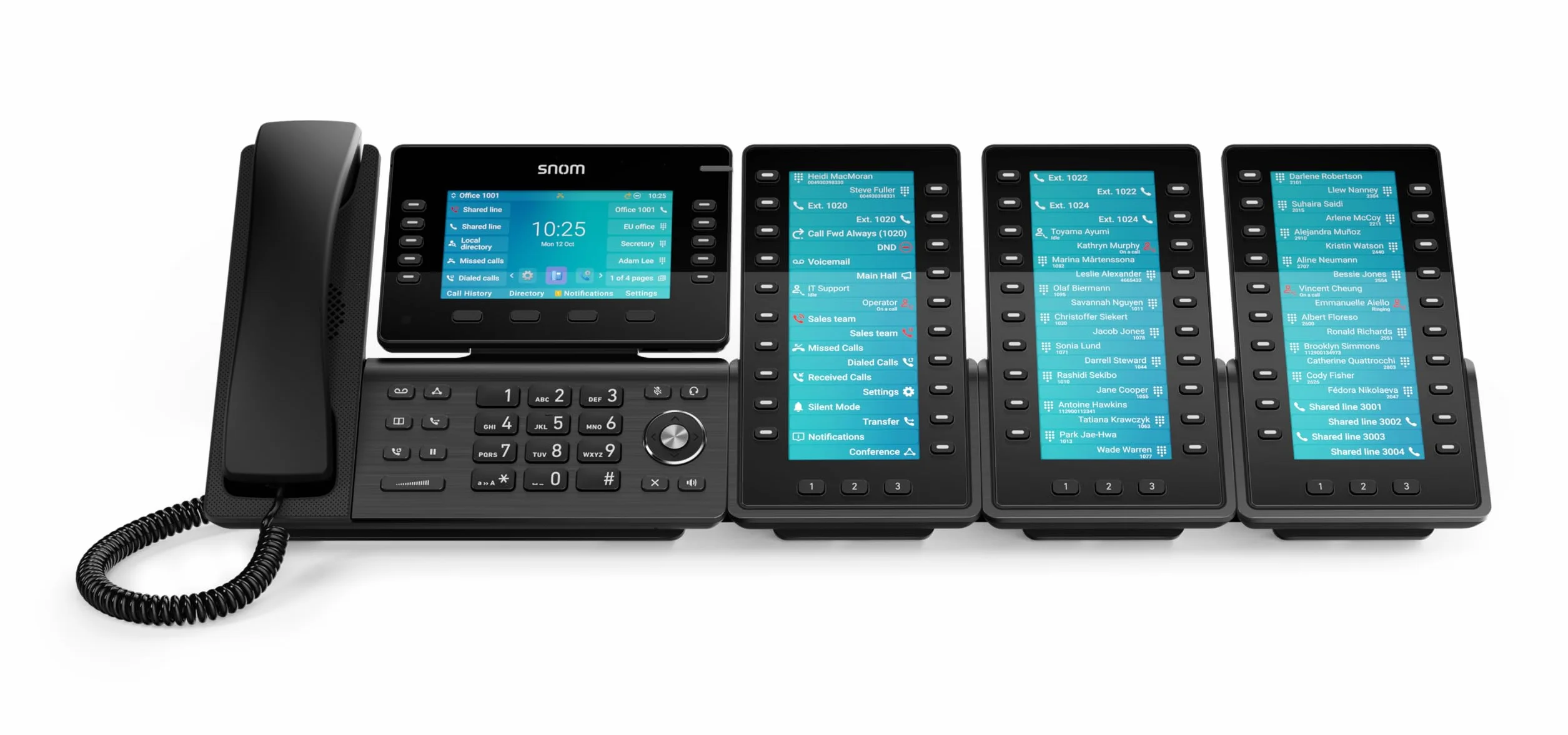 Snom D8C Erweiterungsmodul, 6,8" TFT, 20 Tasten, Schwarz | VoIP Tastenpanel mit BLF & Direktwahl-Funktion – Sidecar für Rezeption, Callcenter und Power-User, kompatibel mit D8xx