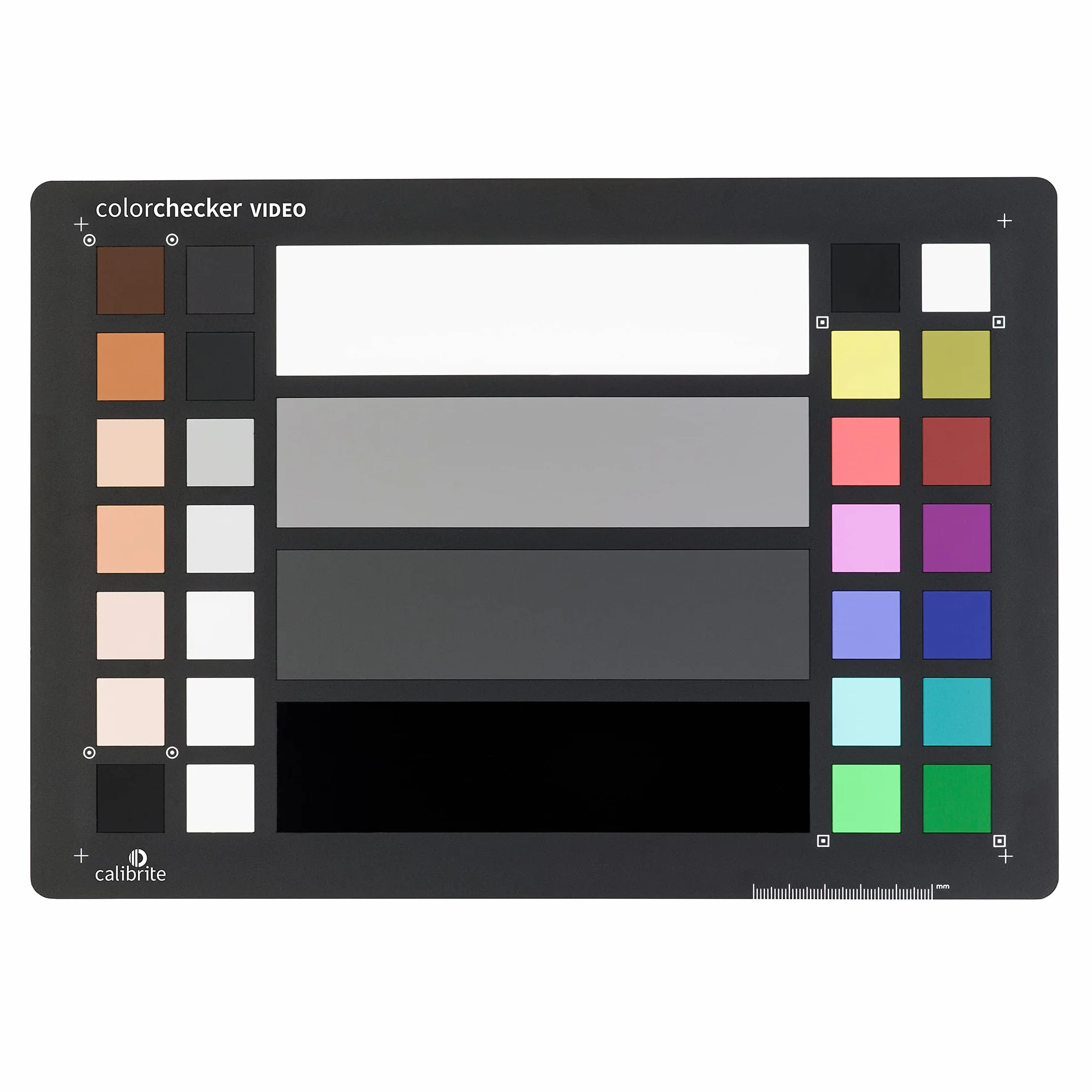 Calibrite ColorChecker Video: Farbkarte zur Farbkalibrierung und Korrektur bei der Videobearbeitung, CCVWB, Mehrfarbige Farbfelder