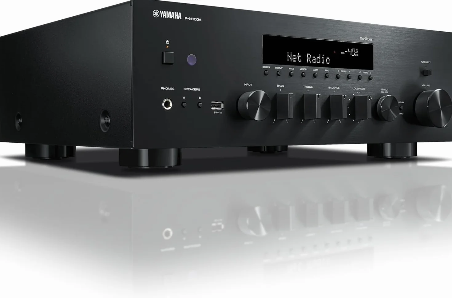 Yamaha R-N600A Network Receiver - schwarz - modernste ToP-Art-Struktur und Pure Direct-Modus - MusicCast - Sabre ES9010K2M 384 kHz, 32-Bit-DAC