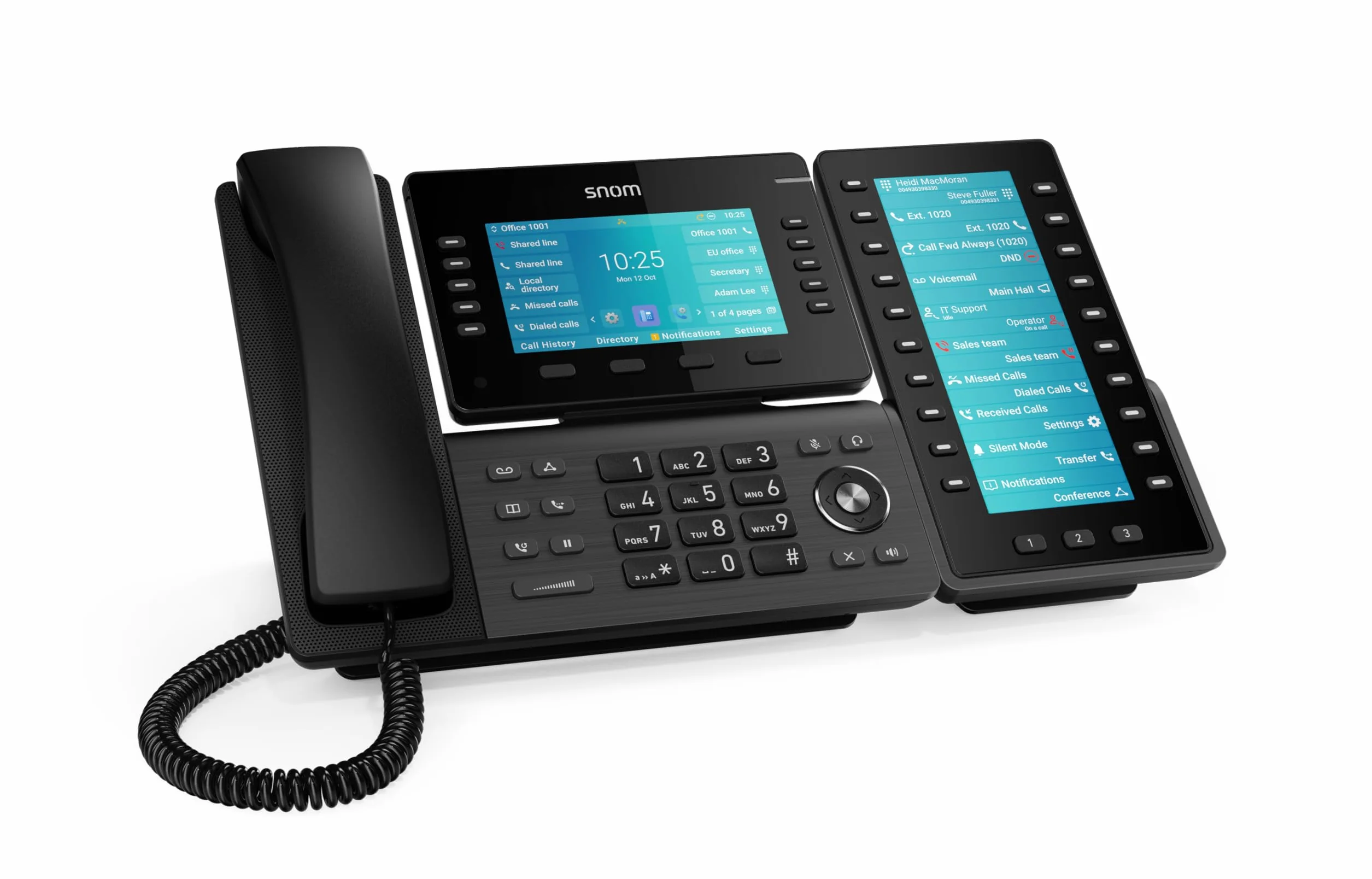 Snom D8C Erweiterungsmodul, 6,8" TFT, 20 Tasten, Schwarz | VoIP Tastenpanel mit BLF & Direktwahl-Funktion – Sidecar für Rezeption, Callcenter und Power-User, kompatibel mit D8xx