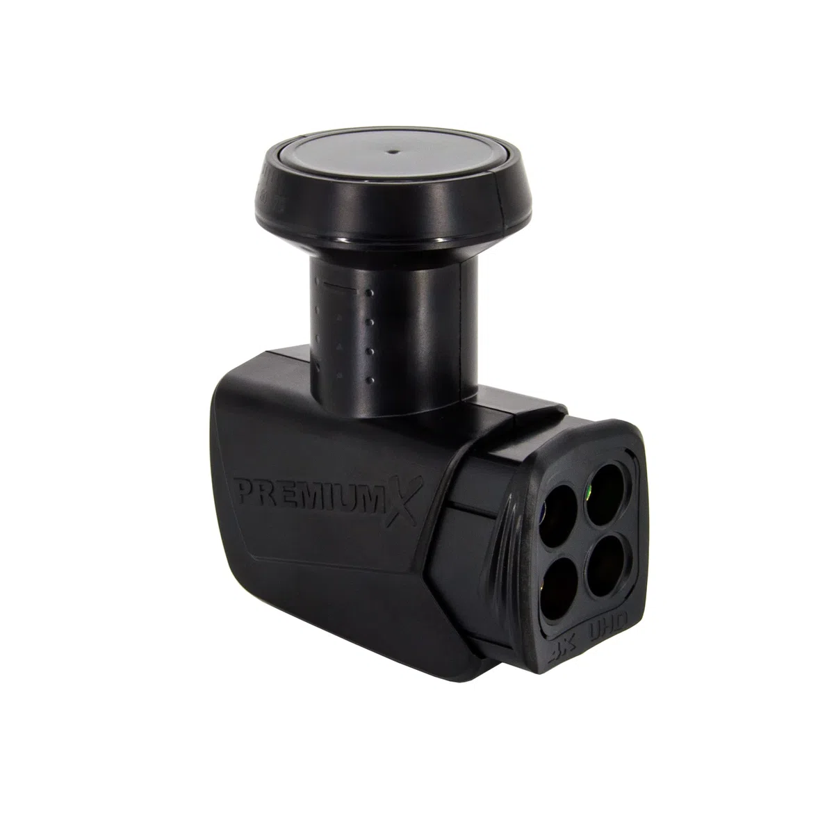 PremiumX Satelliten-Komplettanlage 80cm Satellitenschüssel Anthrazit SAT Quad LNB 50m Kabel 8X F-Stecker für 4 Teilnehmer