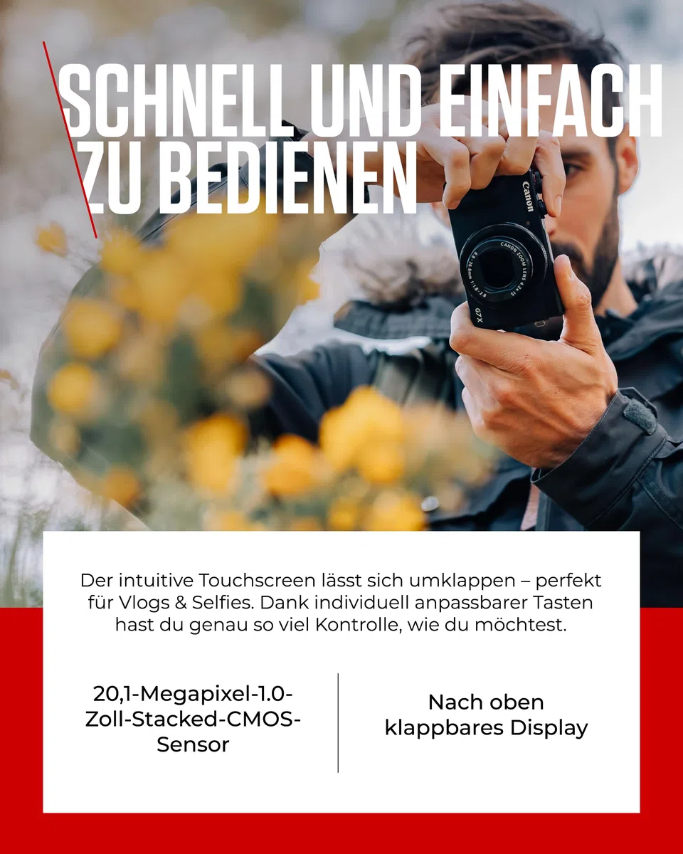 Canon PowerShot G7 X Mark III Kompakte Digitalkamera 1-Zoll-Sensor 4K-Video WLAN Bluetooth