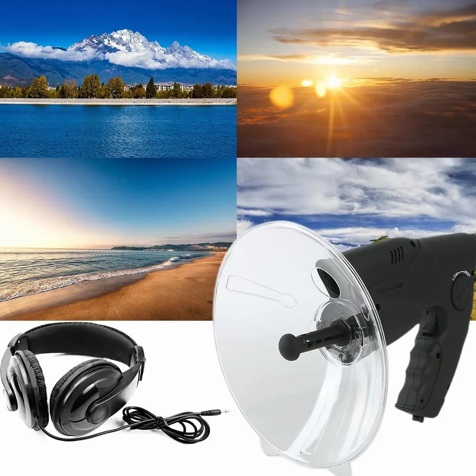 Richtmikrofon Parabolmikrofon, Parabolisches Mikrofon Monokulare 8X Weite Entfernung Vögel hören Schüssel Richtmikrofon Teleskop,100 Meter Monokulare mit 8-facher Vergrößerung Für Outdoor
