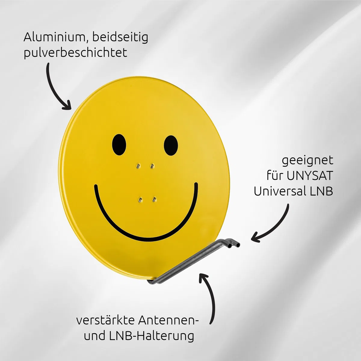 TechniSAT SATMAN 850 PLUS Satellitenschüssel 85 cm Sat Anlage Antenne mit Mast- und AZ/EL-Halterung Grau