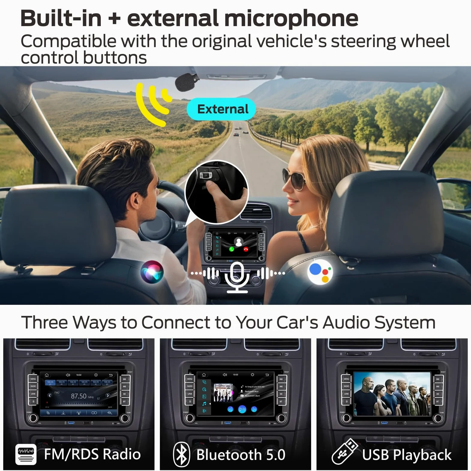 VW Autoradio Golf 5 6 Passat B6 Wireless CarPlay Android Auto DSP Bluetooth | Für Polo 5 6R Caddy Beetle,Plug & Play,Autom. Ein/Aus,Linux System,3s Schnellstart,Multifunktionslenkrad,HiFi,4x45W,FM RDS