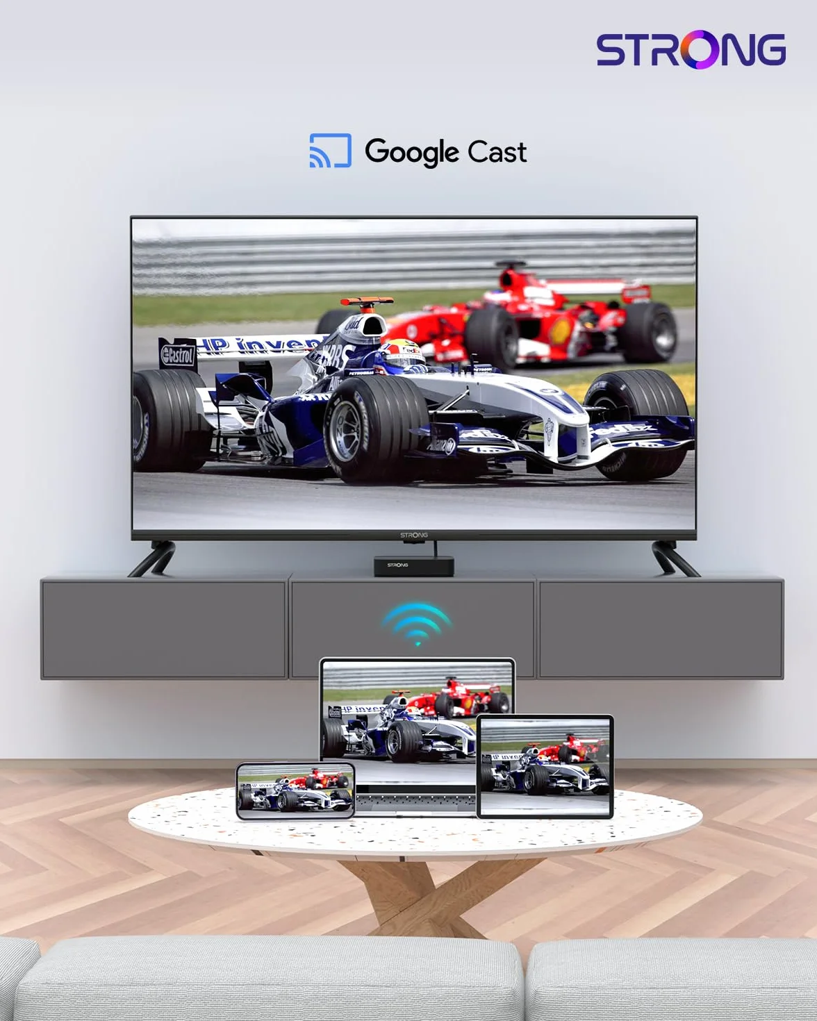 STRONG Leap-S3 4K UHD Google TV-Streamingbox Mit Ethernet-Port, 2GB RAM + 16GB Speicher, Integriertem Chromecast, WiFi, Google-Sprachsteuerung, HDR10+