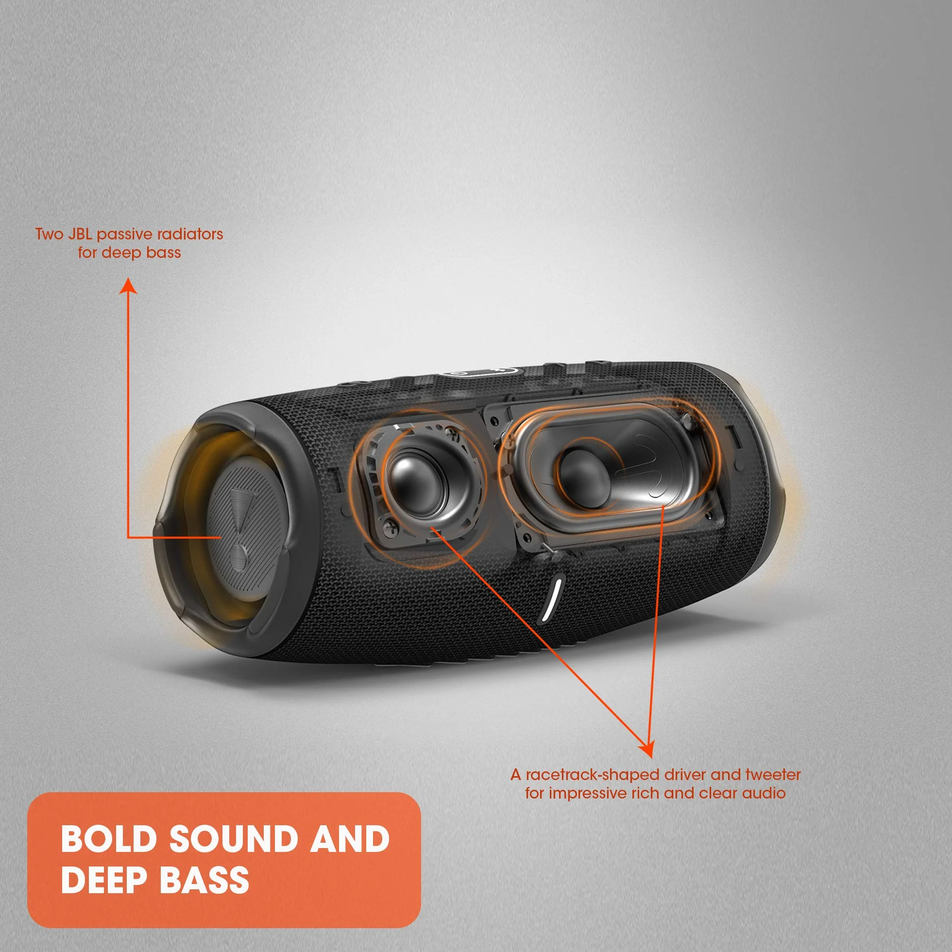 JBL Charge 5 Bluetooth-Lautsprecher in Schwarz – Wasserfeste, portable Boombox mit integrierter Powerbank – Eine Akku-Ladung für bis zu 20 Stunden kabellosen Musikgenuss