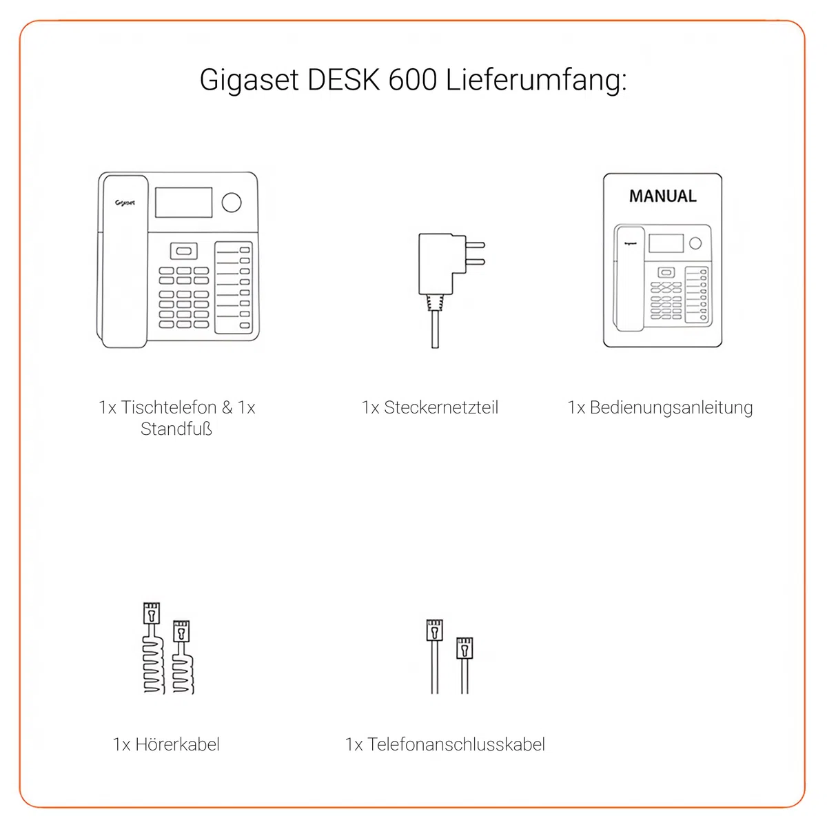 Gigaset Desk 600 - Schnurgebundenes Telefon mit 7 doppelbelegbare Direktwahltasten - Großes LCD-Display - 5 Wege Navigationstaste- Freisprechfunktion - MFV- oder Impulswahl, schwarz [Deutsche Version]