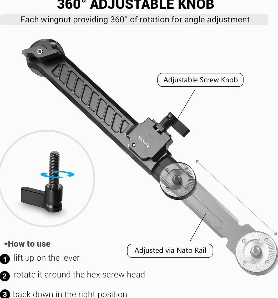 SMALLRIG Erweiterung Arm mit Rosette 1870 für Sony FS5 FS7 Grip