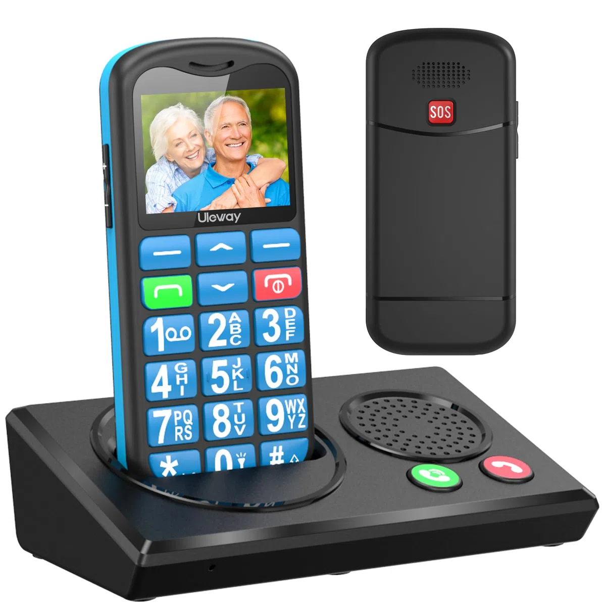 4G Seniorenhandy ohne Vertrag mit Bluetooth Ladestation Freisprechen Hohe Lautstärke Großtastenhandy für Senioren Einfach zu Bedienendes Basistelefon SOS Notruftaste Mobiltelefon