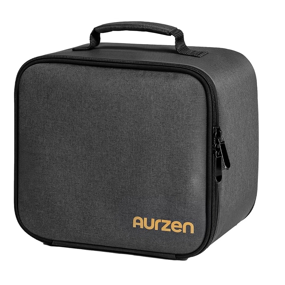 Aurzen Beamer Tasche Tragbare Projektortasche mit Zubehörtaschen, Projector Case, Aufbewahrungs- und Reiseetui - Kompatibel mit Aurzen EAZZE D1, D1 Pro, TMY, Epson, BenQ Projektoren (ca. 26x22x9 cm)