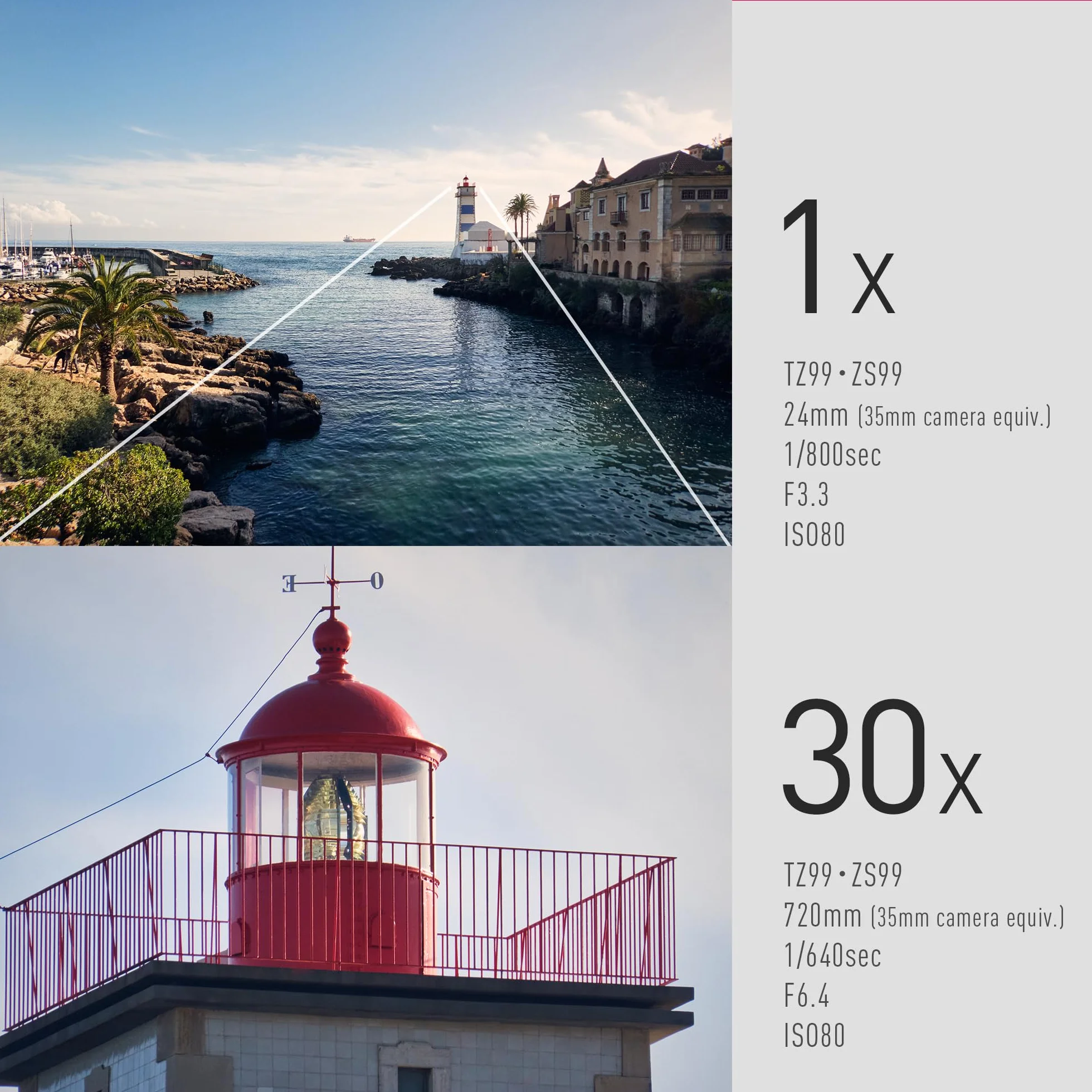 Panasonic LUMIX DC-TZ99E-K Kompakte Travel Zoom Kamera, Leica DC-Objektiv, 30-facher Zoom, 24-720mm, 20,3 MP, OIS, 4K 30p Video, 7,6cm klappbarer Monitor, WLAN, Bluetooth, Schwarz