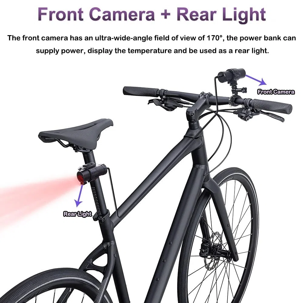 VSYSTO Fahrrad Kamera 2K Ultra High Resolution 170° Weitwinkel WDR Helm Dashcam Wasserdicht Motorrad Aktionskamera G-Sensor