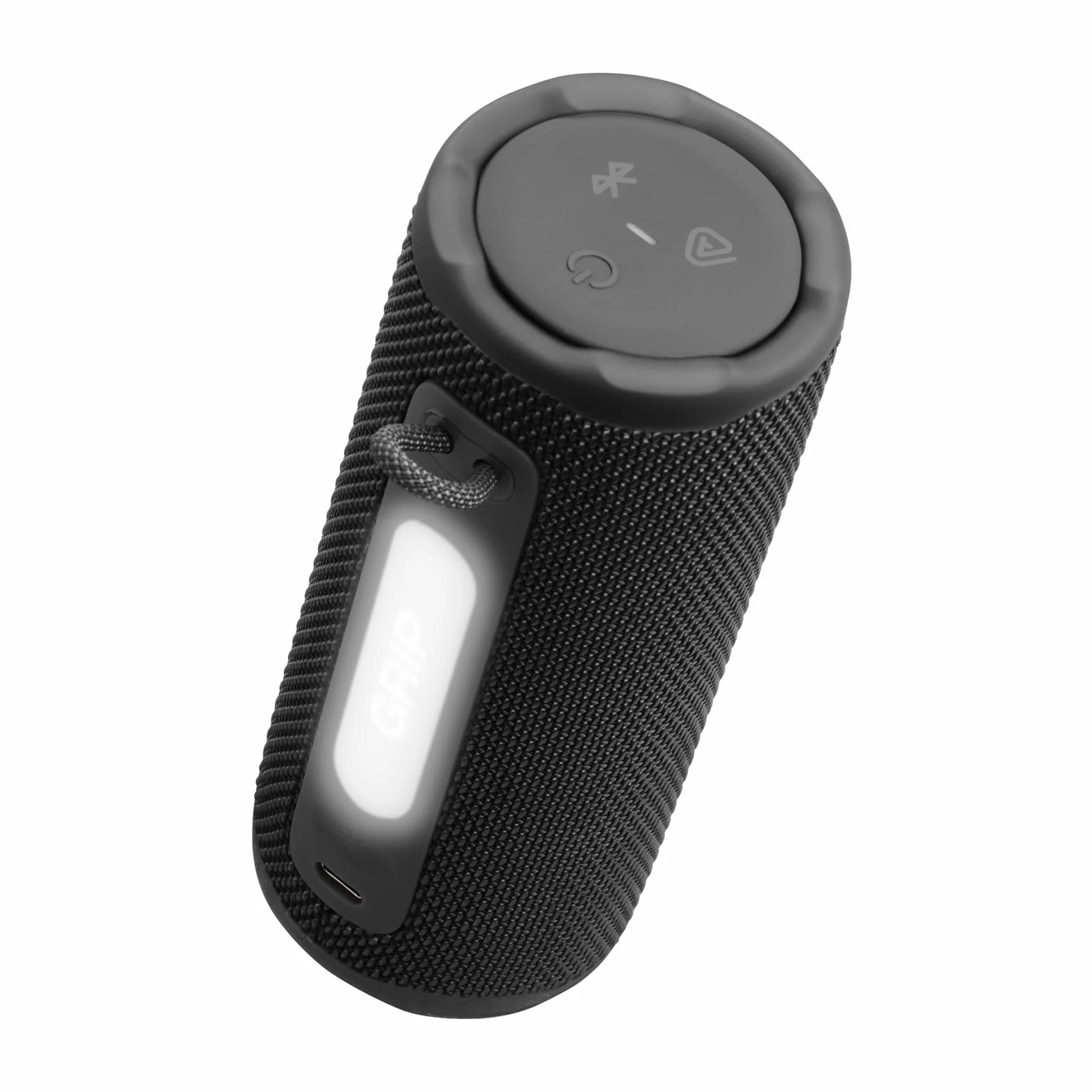 JBL Grip Kompakter Bluetooth Lautsprecher, JBL Pro Sound mit AI Sound Boost, IP68 Wasser- und Staubdicht, Umgebungslicht, Bis zu 14h Wiedergabe, Auracast Multi-Speaker, JBL Portable App, Schwarz