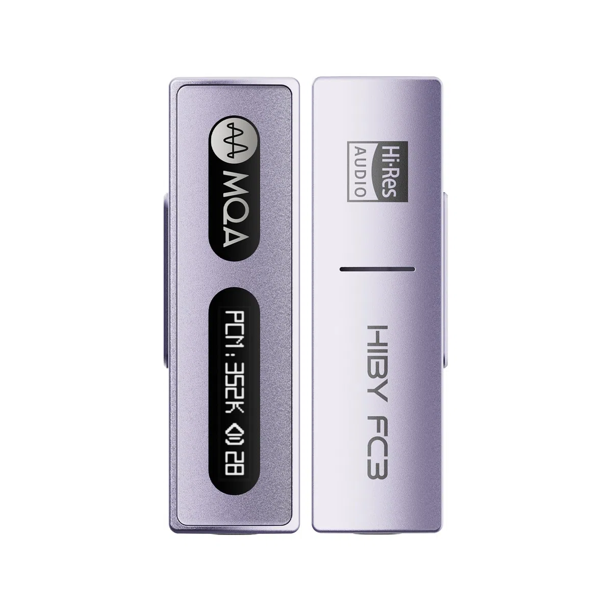 HiBy FC3 USB-DAC mit Display, Hi-Res-Audio, 112 mW, PCM DSD MQA, Dongle für iPhone/Mac/Android/Windows, Violett