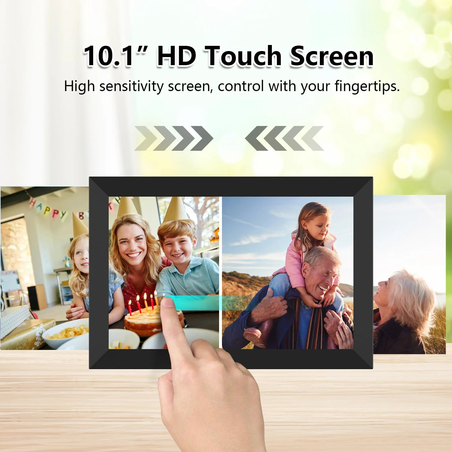 AKImart FRAMEO Digitaler Bilderrahmen WiFi 32GB Digitaler Fotorahmen 10,1 Zoll 1280x800 IPS LCD-Touchscreen Smart Cloud-Fotorahmen Mit Automatischer Drehung Momente Sofort Über Die Frameo-App Teilen