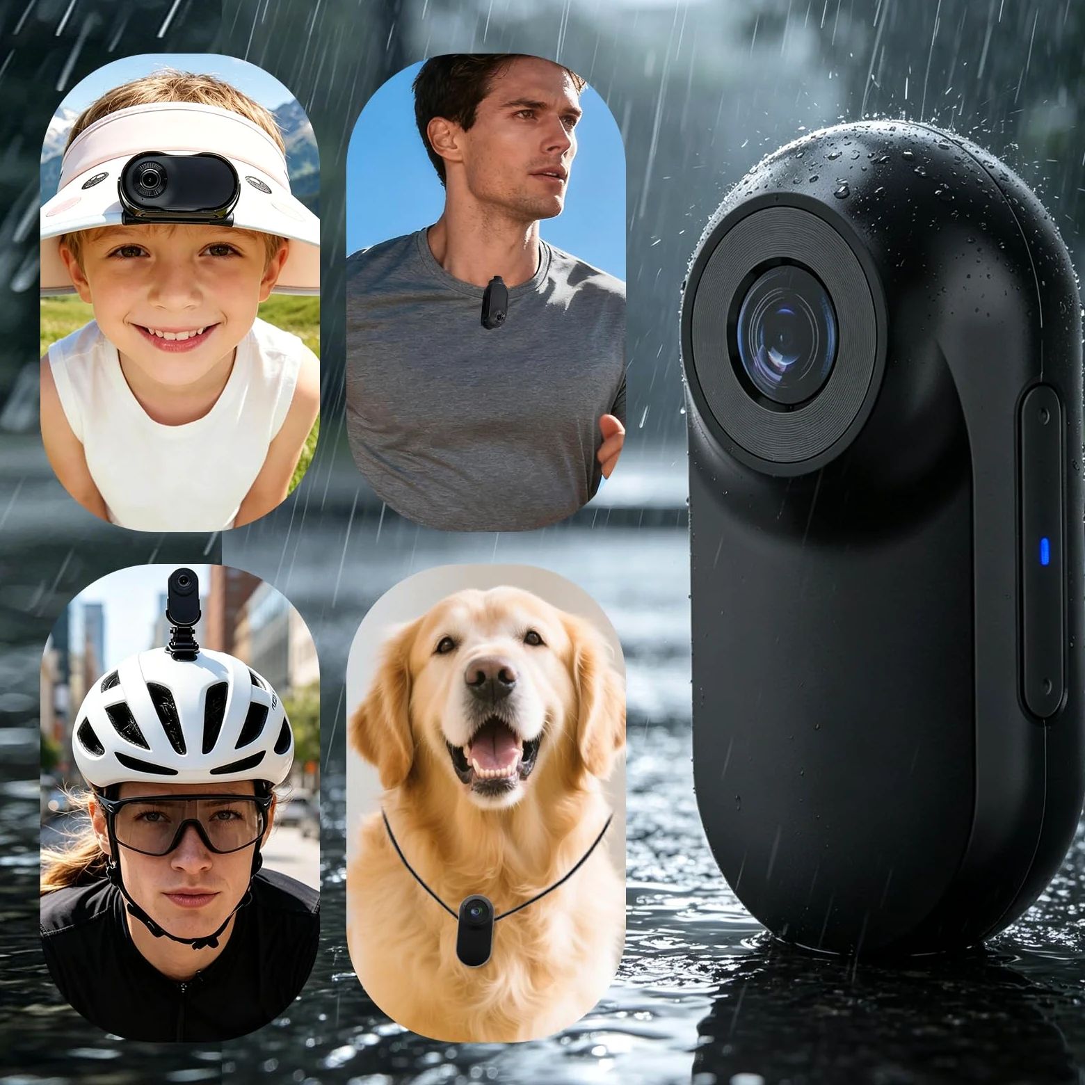 Bodycam 1080P Mini Action Cam 20M Wasserdicht mit Schutzhülle, 26g Ultraleicht Unterwasserkamera, Helmkamera Motorrad POV Kamera für Fahrrad, Ski, Outdoor Abenteuer & Geschenk für Damen und Herren