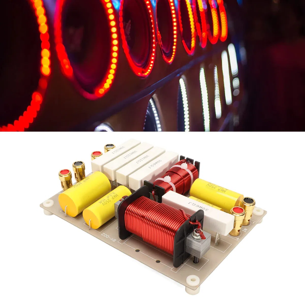 Septpenta 2 Wege Crossover Filter, Integrierte Insurance Guard Höhen, Hervorragende Wärmeableitung, 800 W HiFi Teiler für Einzelne 10 Zoll, 12 Zoll, 15 Zoll, 18 Zoll Bühnenlautsprecher