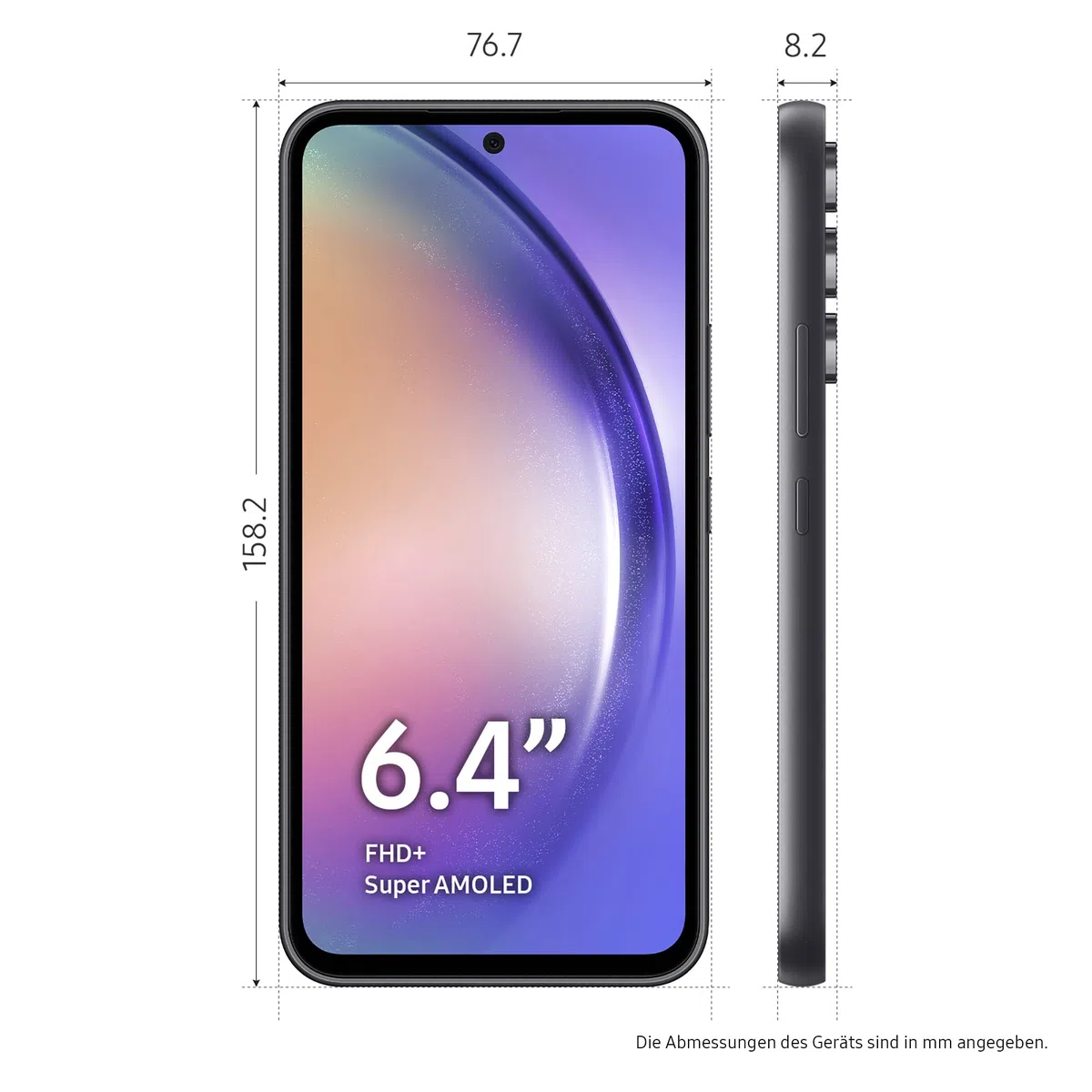 Samsung Galaxy A54 5G, Android Smartphone, 6,4 Zoll Dynamic AMOLED Display, 5.000 mAh Akku, 128 GB/8 GB RAM Handy in Awesome Graphite inkl. 30 Monate Herstellergarantie [Exklusiv bei Amazon]