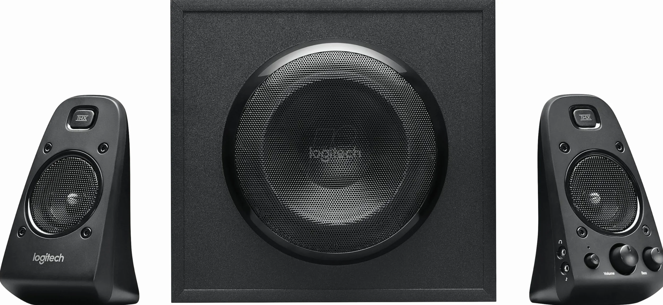 Logitech Lautsprechersystem mit Subwoofer, THX Audio, 400 Watt Spitzenleistung, Schwarz, 3,5 mm