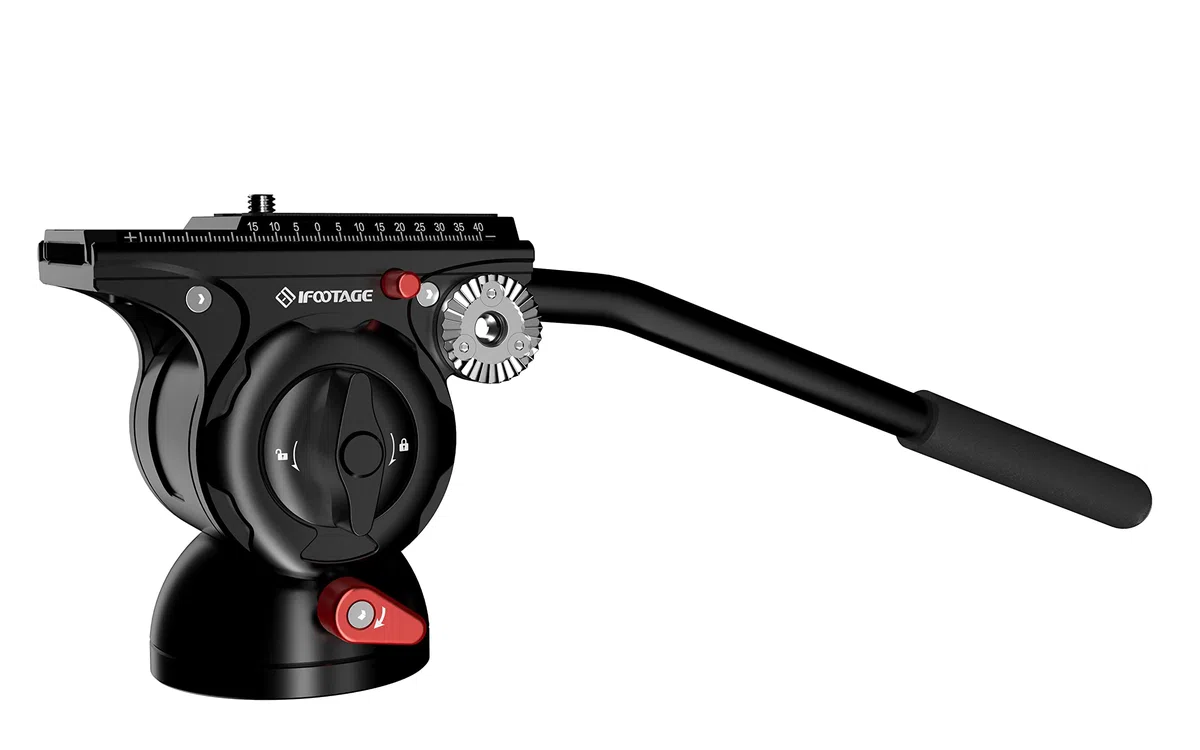 IFOOTAGE Komodo K5S Video-Fluidkopf,Kamera-Stativ-Fluidkopf mit Schnellwechselplatte für Professionelle Fotografie, Inhaltserstellung,Vlogging und Videoproduktion