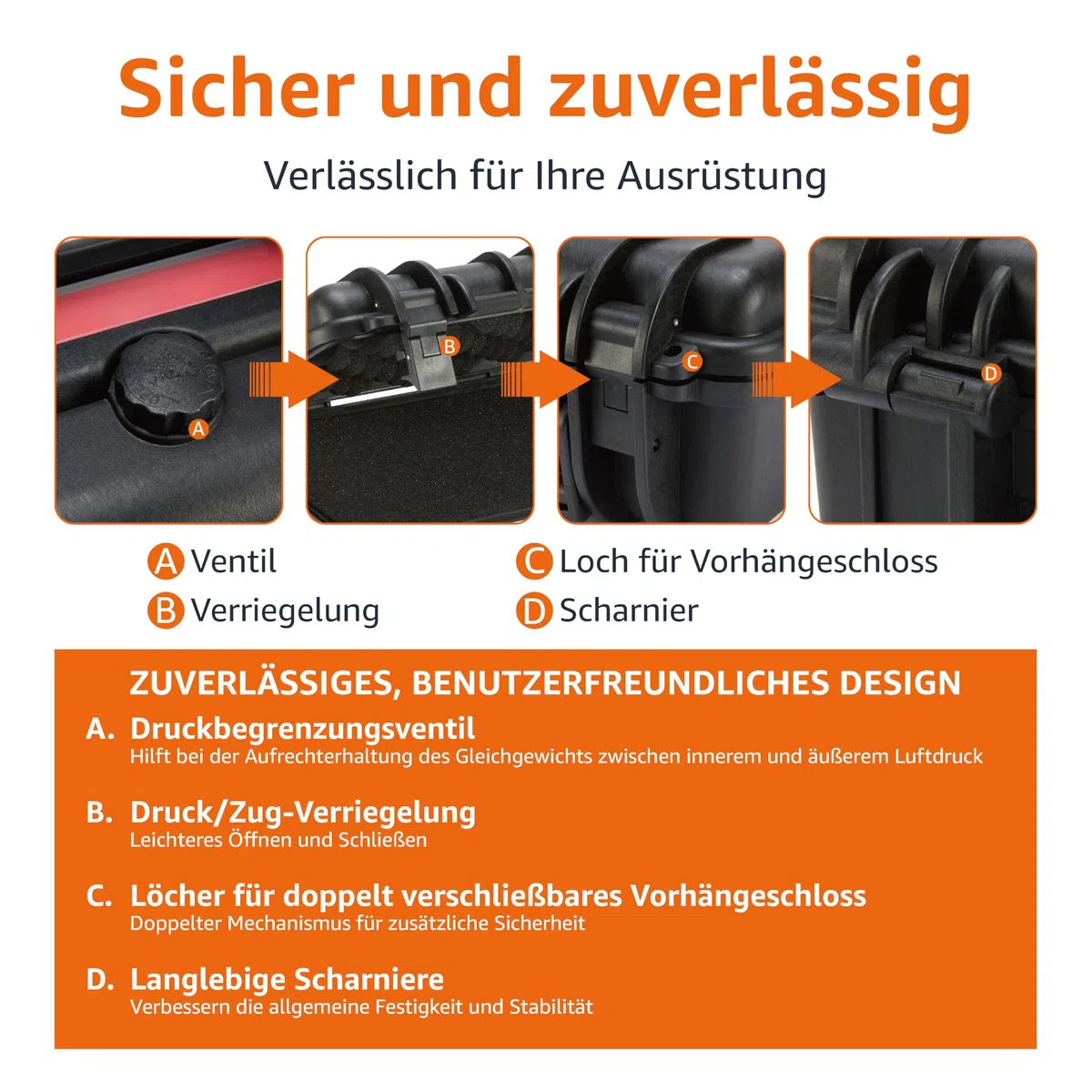 Amazon Basics Kleine Schützende Tragbare Harte Kameratasche mit Anpassbarem Passform-Schaumstoff für Drohnen, Kamera, Objektive und Zubehör, Wasserdicht, Stoßfest, 30.7 x 27 x 14.2 cm, Schwarz