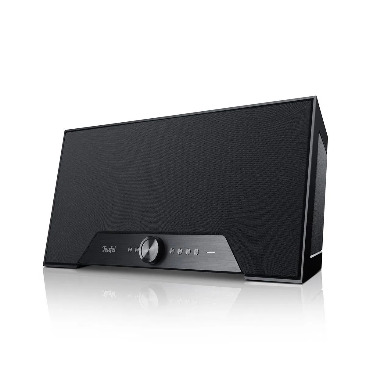 Teufel ONE M All in One WLAN Multiroom Bluetooth Lautsprecher Radio WiFi Musik Streaming System Internetradio HiFi Soundsystem, Integriertem Subwoofer, Wecker - schwarz
