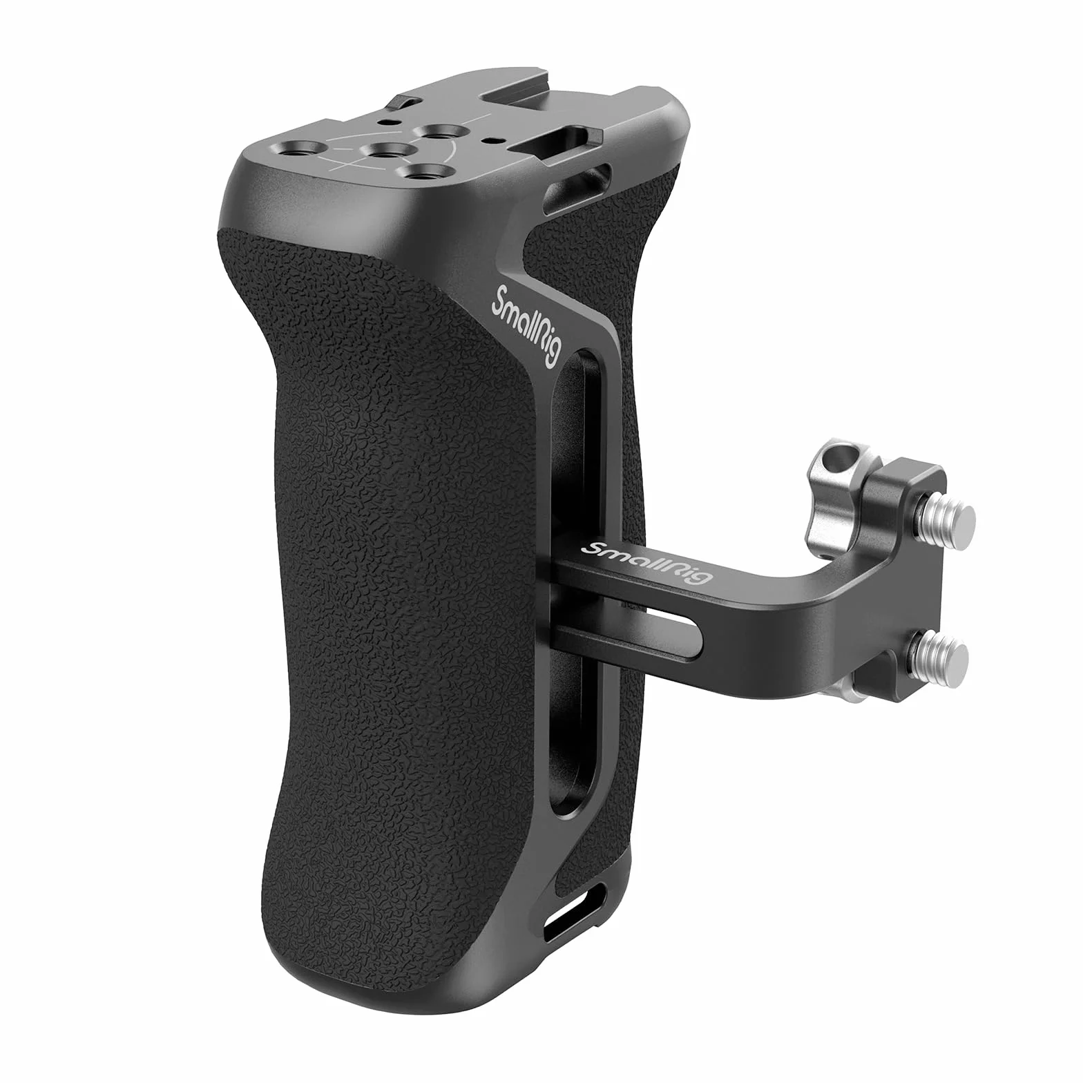 SMALLRIG 1/4" Seitengriff für Kamerakäfige, Aluminium Side Handle mit 1/4"-20 Gewindeloch, Kaltschuh, 36 mm verstellbar – 4015