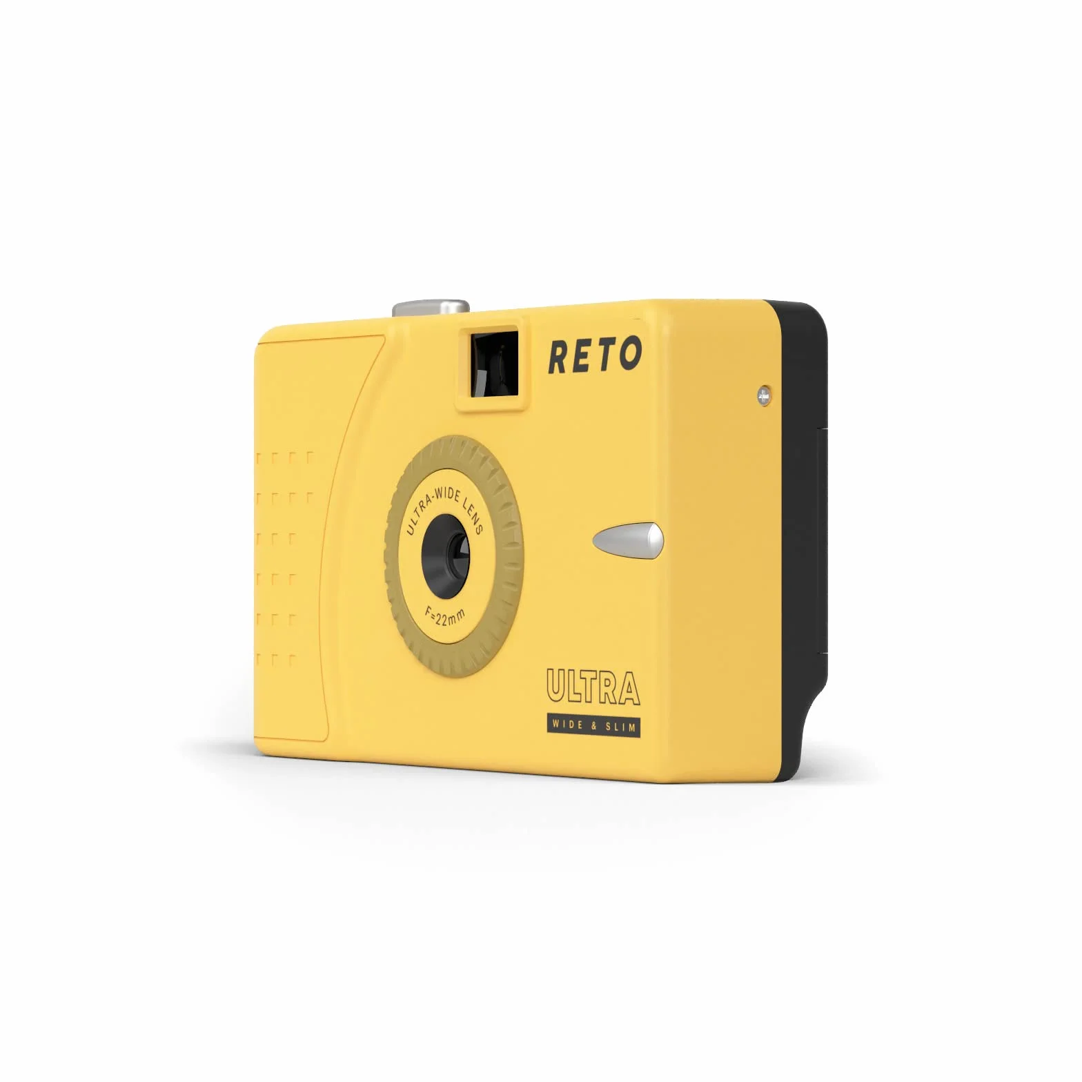 RETO Ultra Wide und Slim 35 mm Wiederverwendbare Tageslicht-Filmkamera – 22 mm Weitwinkelobjektiv, fokusfrei, leicht, einfach zu bedienen (schlammgelb)