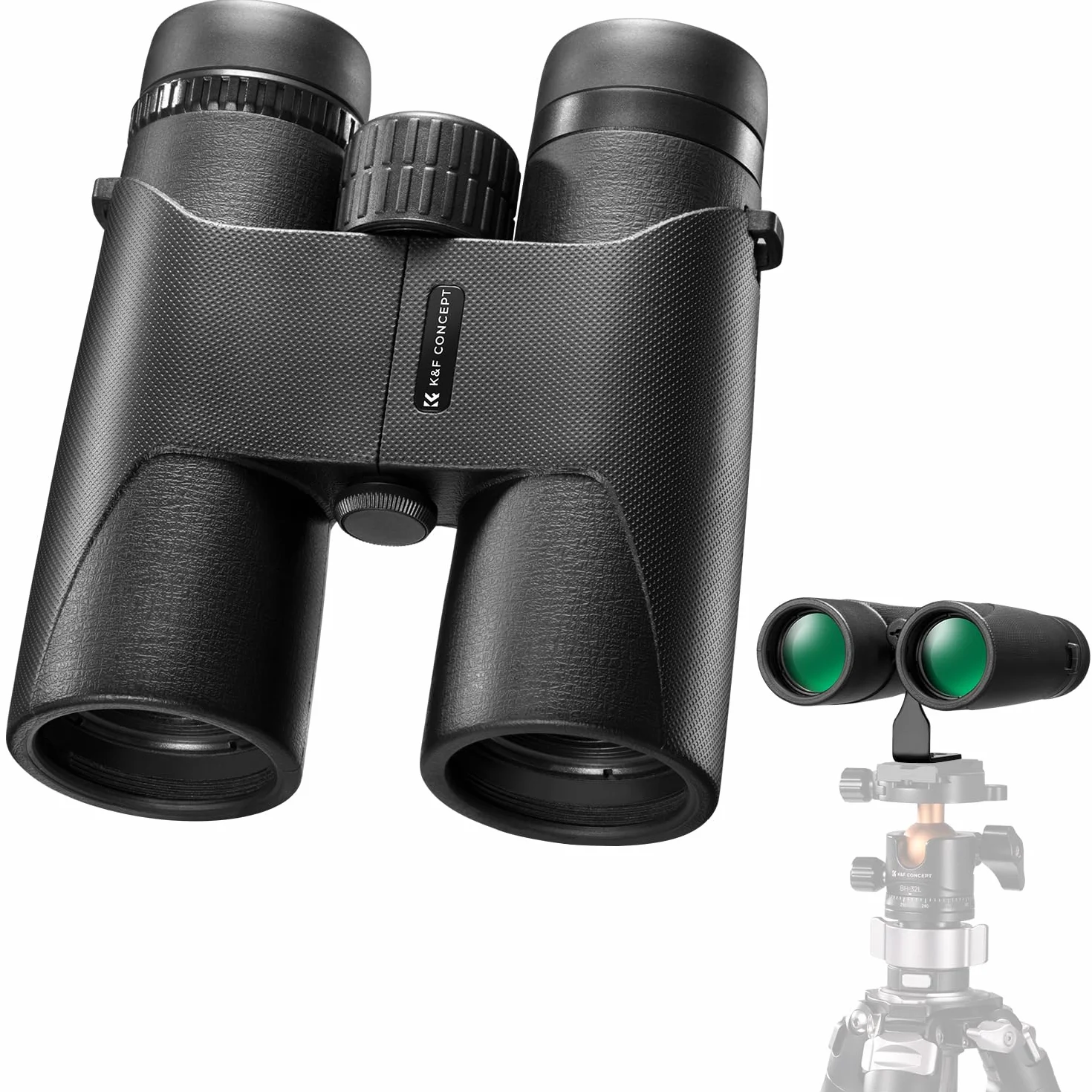 K&F Concept Fernglas Erwachsene 10 * 42 HD Ferngläser Schwarz BAK4 mit Stativumbauhalterung für Vogelbeobachtung, Jagd, Wandern, Sightseeing