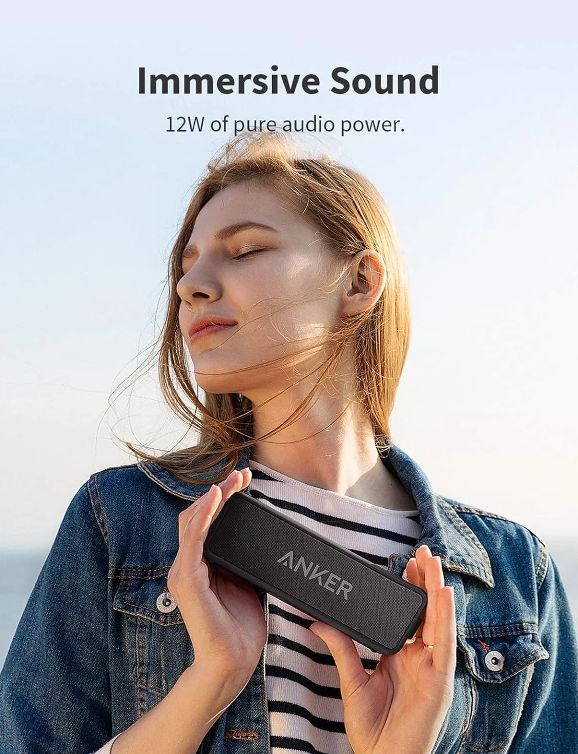 Anker SoundCore 2 Bluetooth Lautsprecher, IPX7 Wasserschutz, 24h Wiedergabe, 20m Reichweite