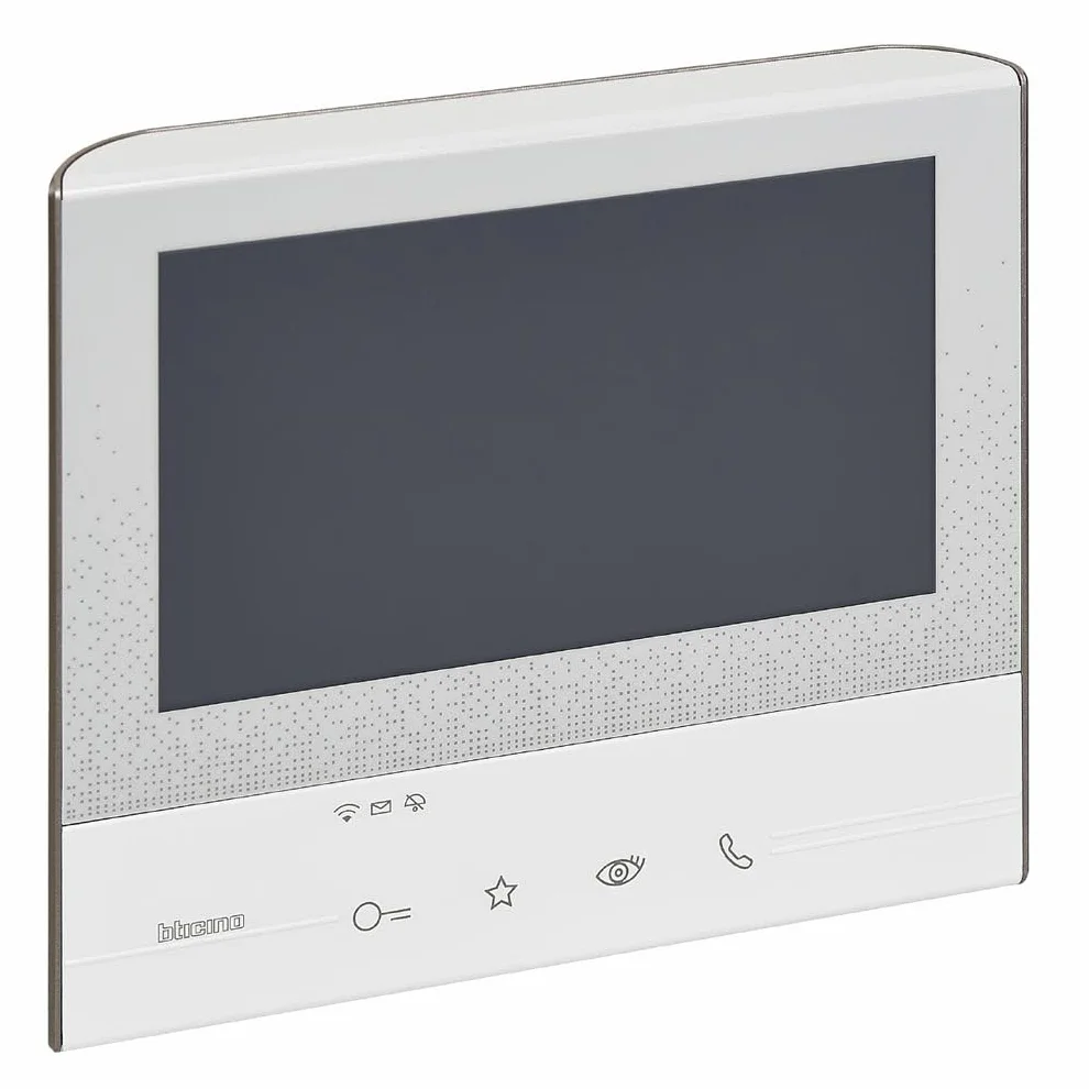 BTICINO, CLASSE300 X13E Video-Innenstelle mit 7"-Touchscreen, 4 sensitiven Tasten, Smartphone-Anbindung, App-Nutzung, Erweiterung des Sets Art.-Nr. 363911 für ein Zweifamilienhaus, Weiß, 344642