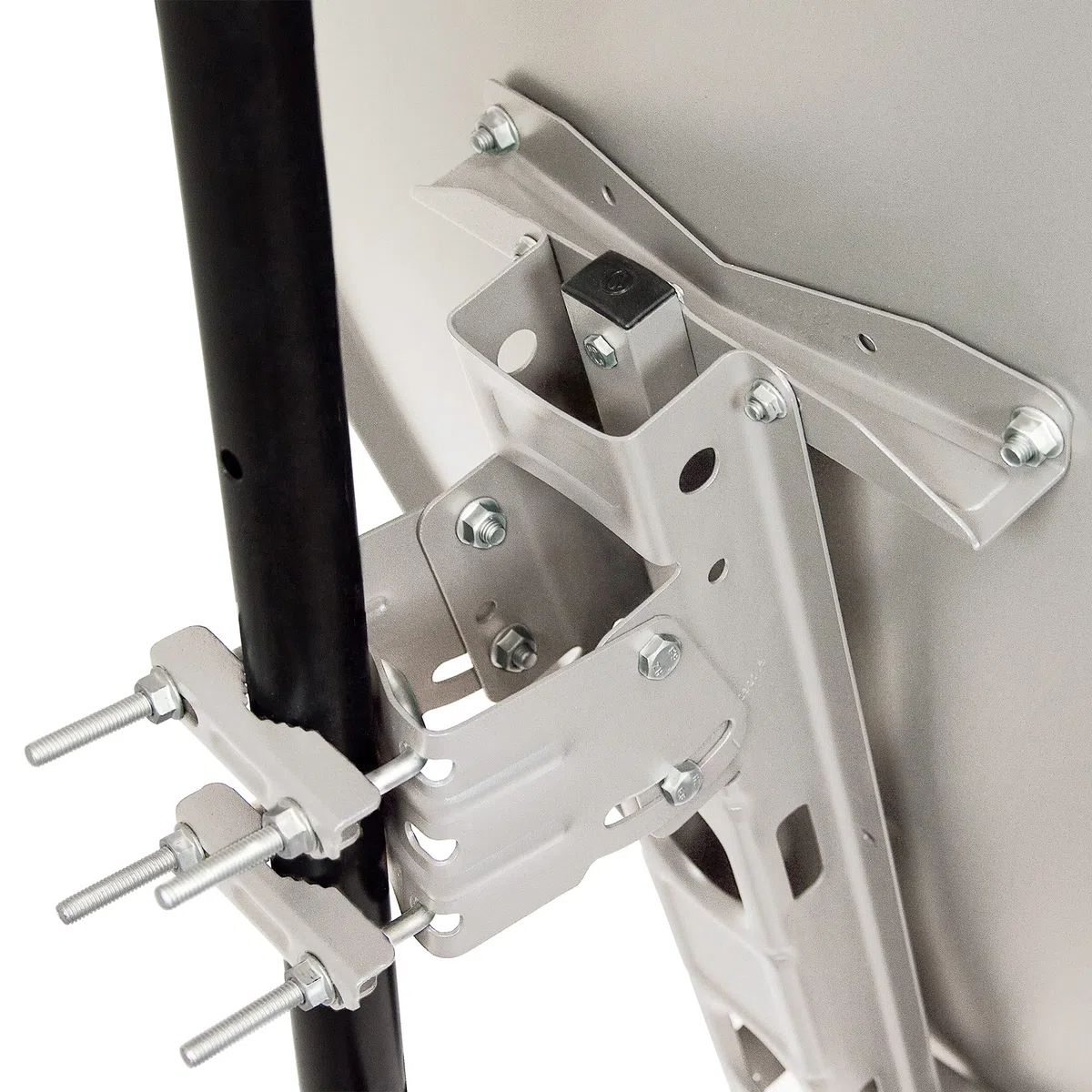 Premium X Satelliten-Komplettanlage 100cm Satellitenschüssel Aluminium Hellgrau Antenne Single LNB F-Stecker, SAT für 1 Teilnehmer