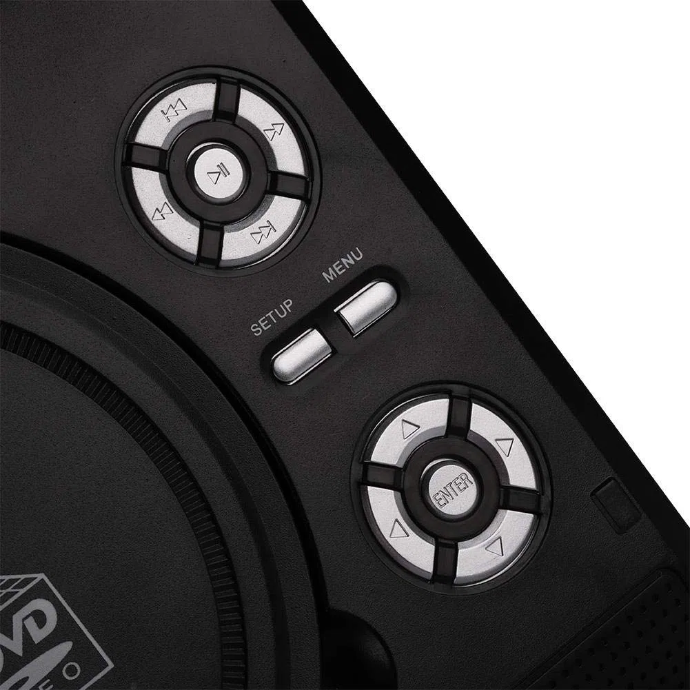7,8-Zoll-tragbarer DVD-Player-Drehbildschirm mit TV-Funktion + Autoladegerät + Gamepad, integriertem Unterstützung für FM-Radio, Unterstützung für SD-Karte und USB-Anschluss(EU)