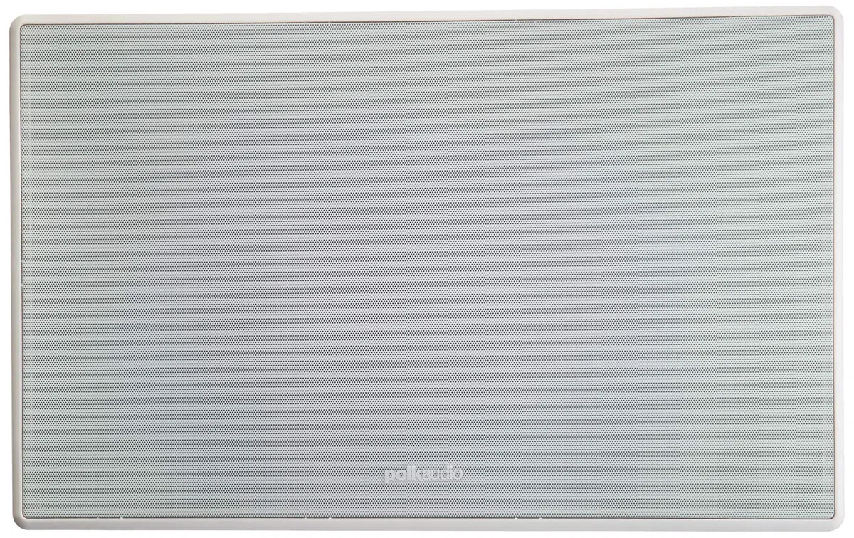 Polk Audio 255c-RT Wand-Mittelkanal-Lautsprecher (2) 13,3 cm (5,25 Zoll) – The Vanishing-Serie, passt problemlos in die Wand, Stromanschluss, lackierbares Gitter, schwarz, weiß