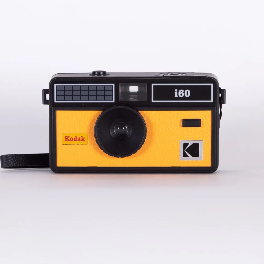 Kodak i60 Wiederverwendbare 35-mm-Filmkamera – Retro-Stil, fokussierfrei, integrierter Blitz, Drücken und Pop-Up-Blitz (gelb)