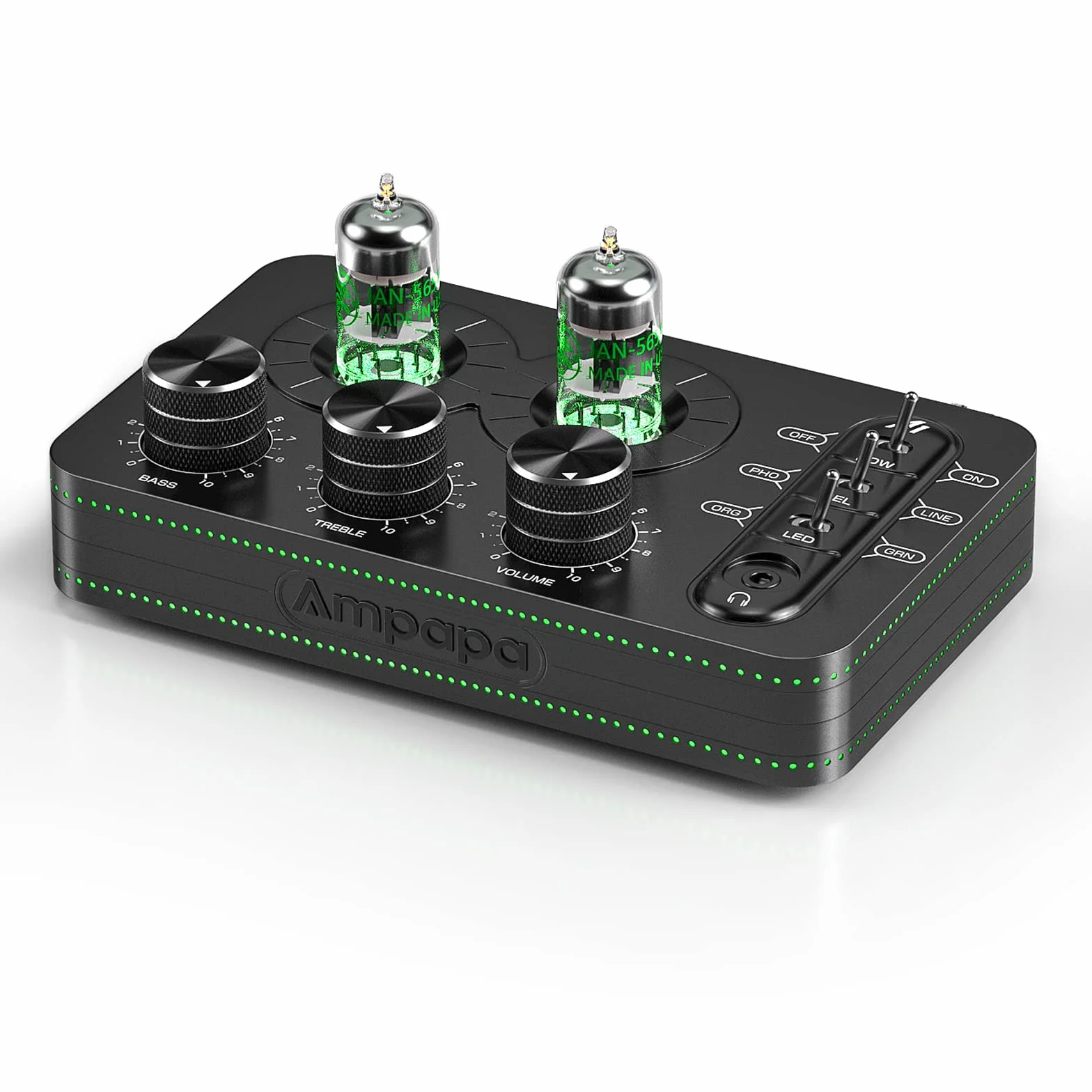 A1 Phono Röhren Vorverstärker, Hi-Fi Audiophiler Vorverstärker, Kopfhörerverstärker, für MM Plattenspieler, mit Ton anpassen für Home Audio Plattenspieler Lautsprecher, Desktop Computer