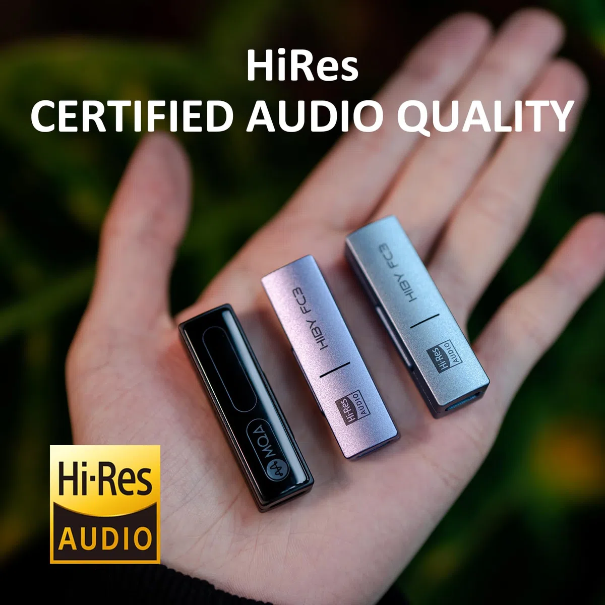 HiBy FC3 USB-DAC mit Display, Hi-Res-Audio, 112 mW, PCM DSD MQA, Dongle für iPhone/Mac/Android/Windows, Violett