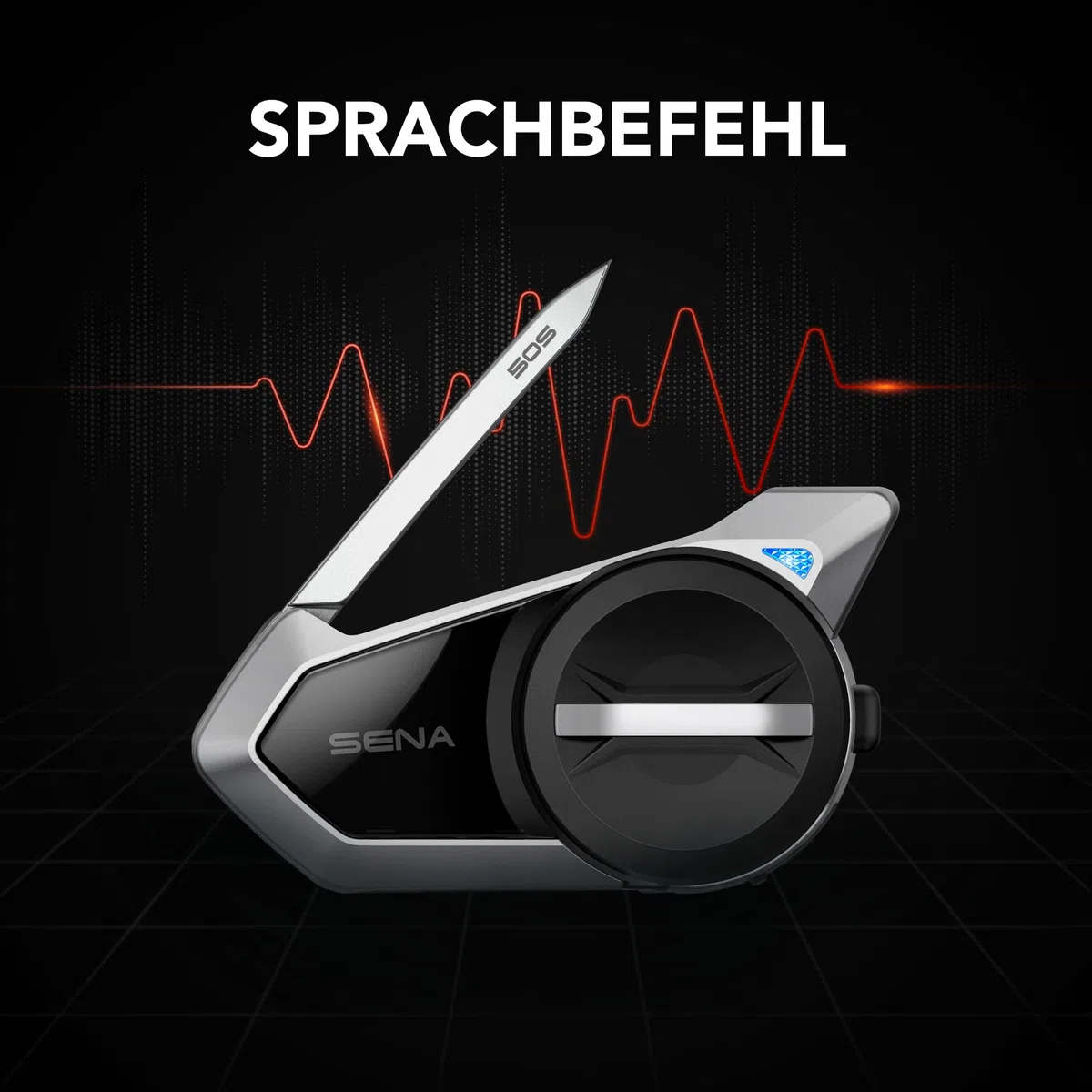 Sena 50S Motorrad Bluetooth Headset mit Drehrad und Sound by Harman Kardon, integriertem Mesh Intercom System und Premium Mikrofon & Lautsprechern