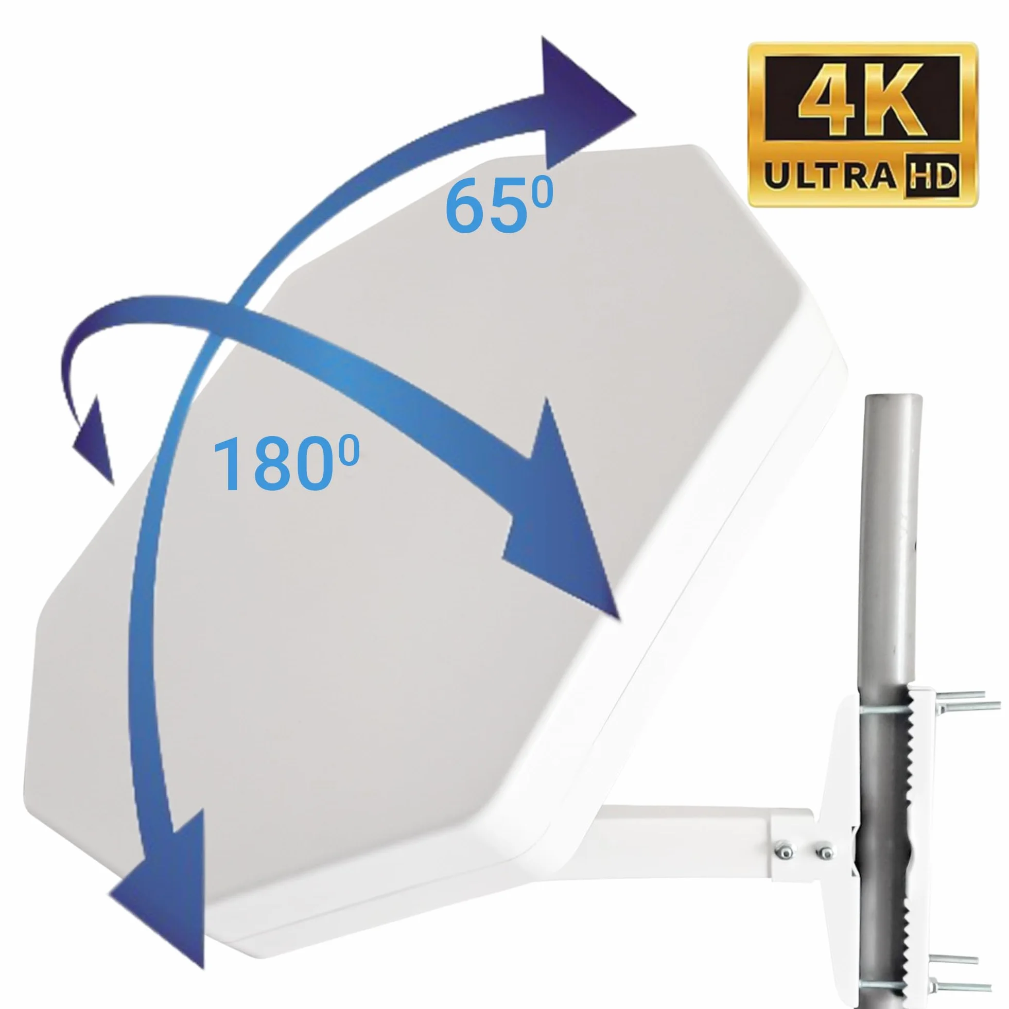 POWERSAT - Flache Satellitenschüssel, 2 Anschlüsse/ 4 Anschlüsse, ideal für ASTRA 1(19.2 E) Satelliten-TV, robuste Satellitenantenne, wetterfest, ideal für Balkon und Camping(TWIN LNB)