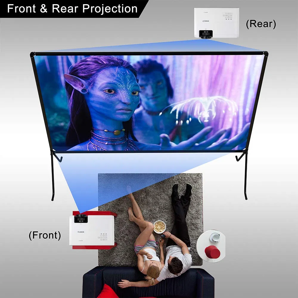 Beamer leinwand(150 "), Projektion Leinwand mit Ständer 16: 9 HD Faltbare Innen- / Außenprojektion, Videoprojektionswand für Zuhause, Party, Büro, Klassenzimmer…