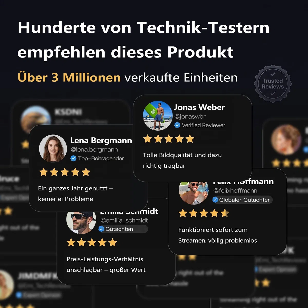 VOPLLS Mini Projektor 1080P Full HD WiFi6 Bluetooth 4K Heimkino Autofokus Trapezkorrektur 800ANSI Schwarz