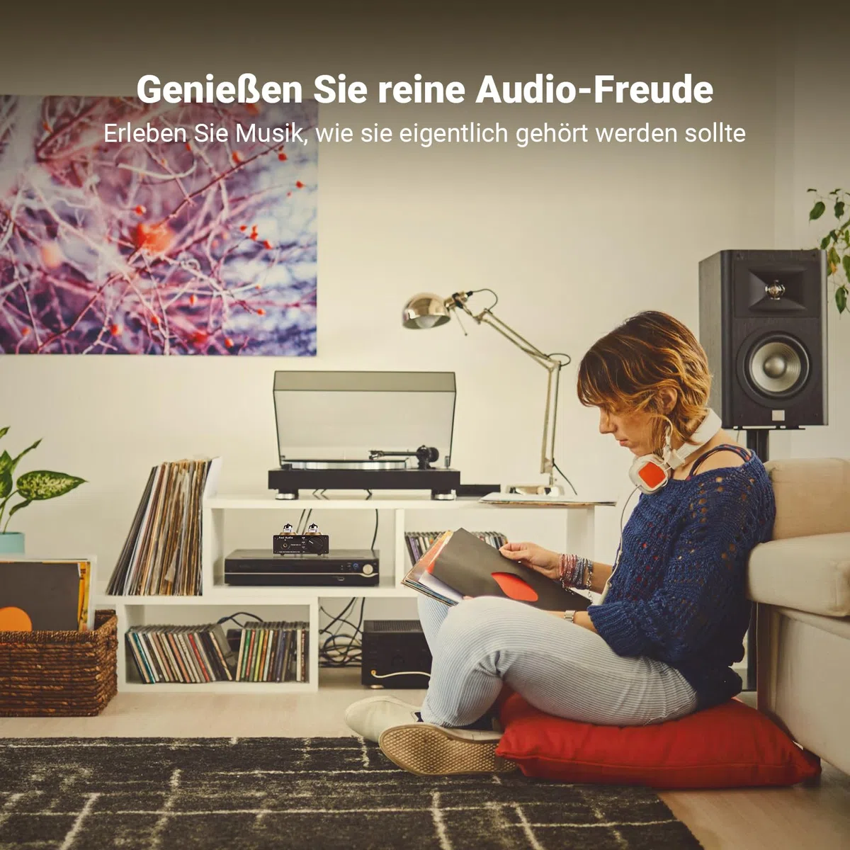 Fosi Audio Box X2 Phono Vorverstärker für MM Plattenspieler, Stereo Röhrenvorverstärker HiFi Mini Vakuum Vorverstärker mit Gain-Regelung, inkl. 12V DC Netzteil