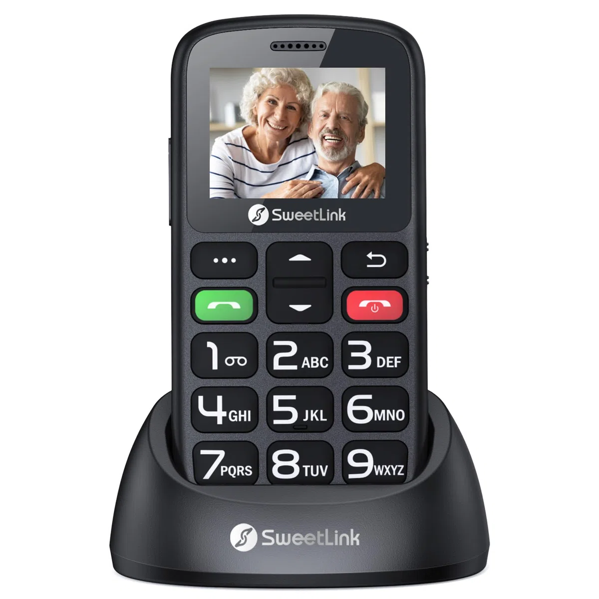 SweetLink S2PLUS Seniorenhandy Dual SIM 2G GSM 1400mAh Akku SOS-Notruftaste 1,77" Großtasten-Display Ladestation FM-Radio