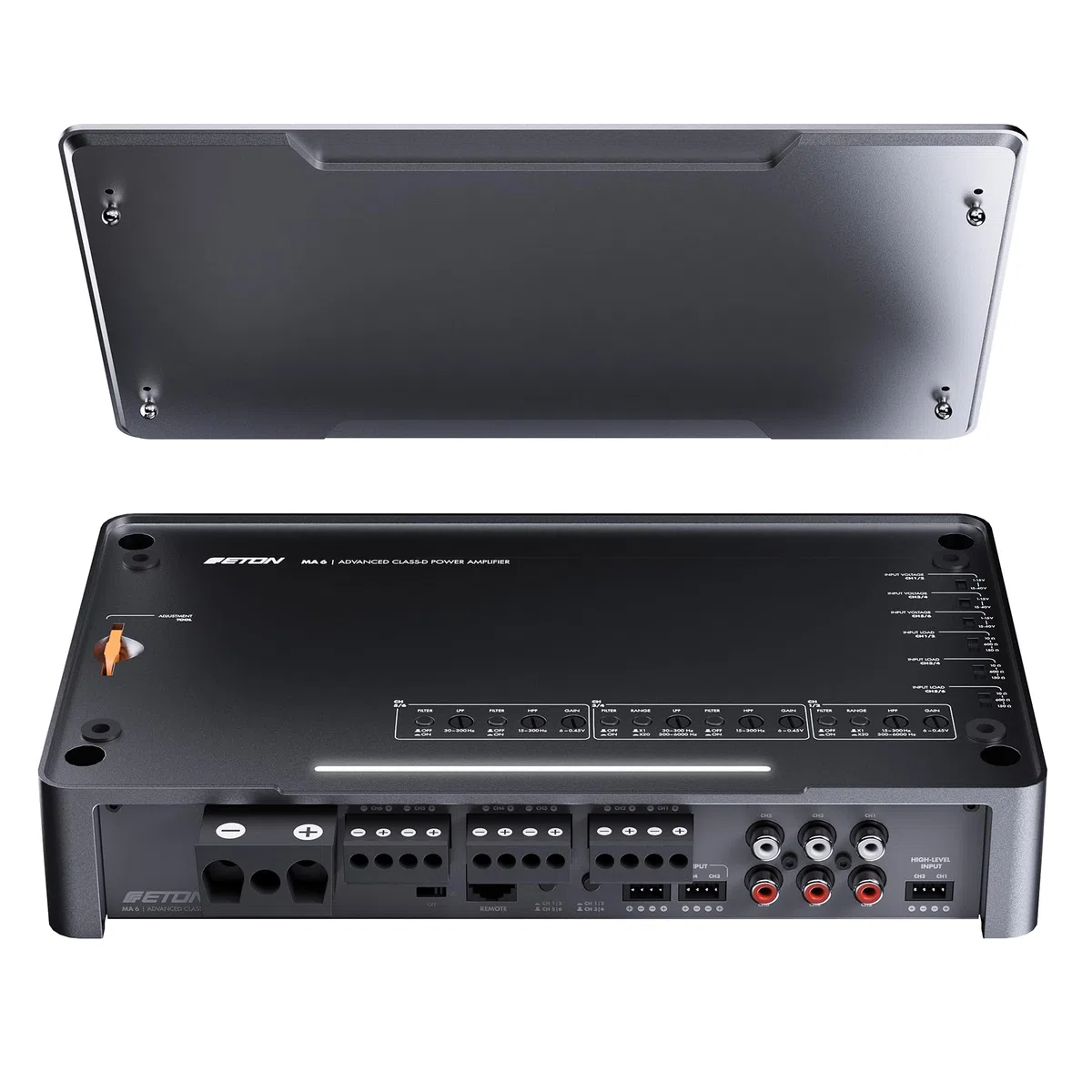 ETON MA 6 – kompakter 6 Kanal Verstärker, leistungsstarke digitale Mini Endstufe für Autos und Reisemobile, Class D Amp mit 6 x 120 W