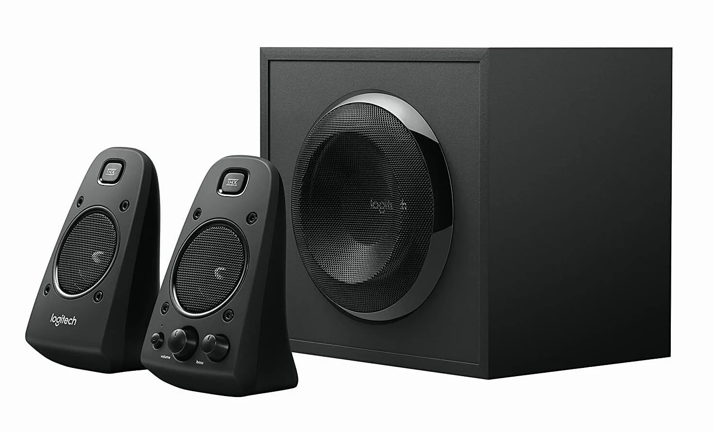 Logitech Lautsprechersystem mit Subwoofer, THX Audio, 400 Watt Spitzenleistung, Schwarz, 3,5 mm